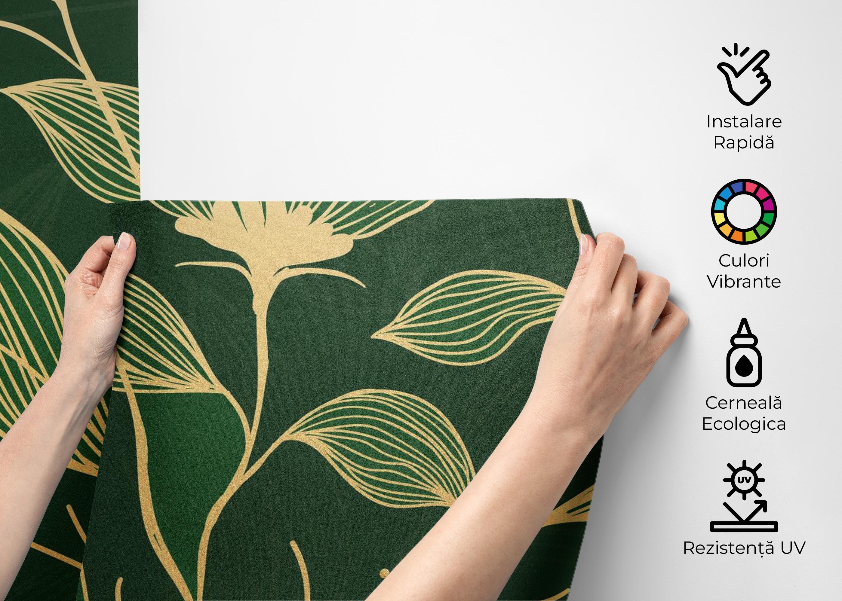 Fototapet Cream Gold Green mockup 2