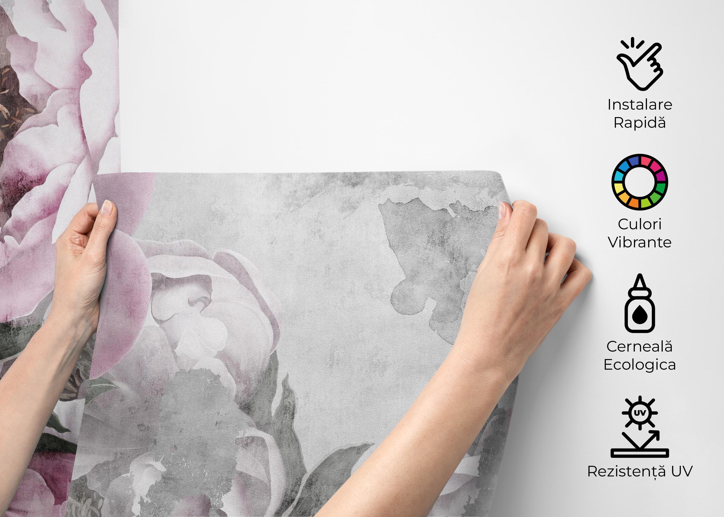 Fototapet Faded Peonies mockup 2