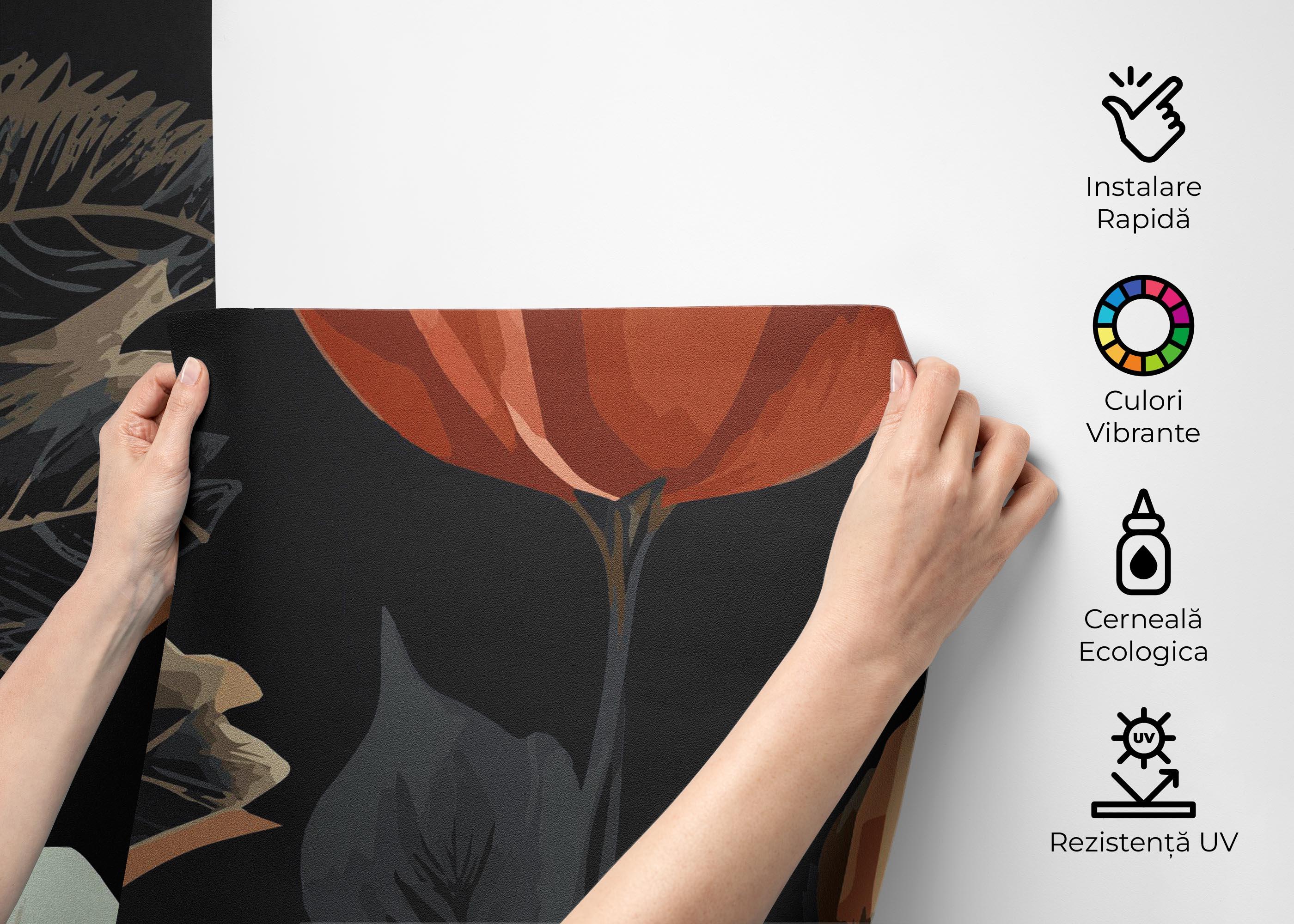 Fototapet Grey Leaf Tulip mockup 2