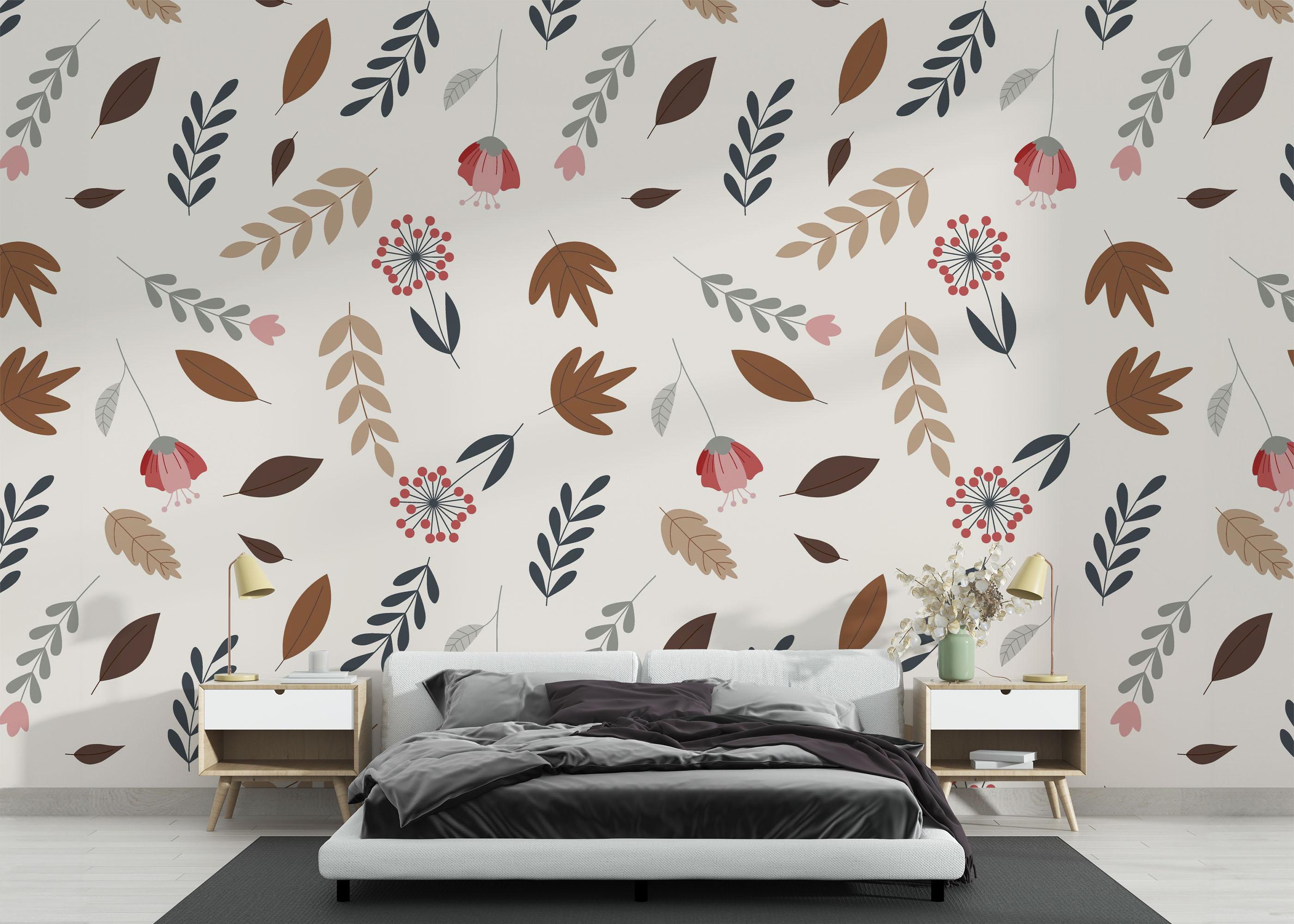 Fototapet Autumn Pattern Plant mockup 3