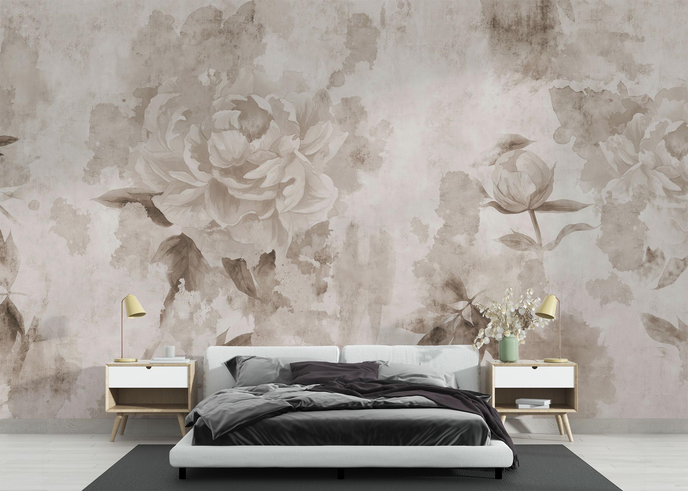 Fototapet Vintage Peonies mockup 3