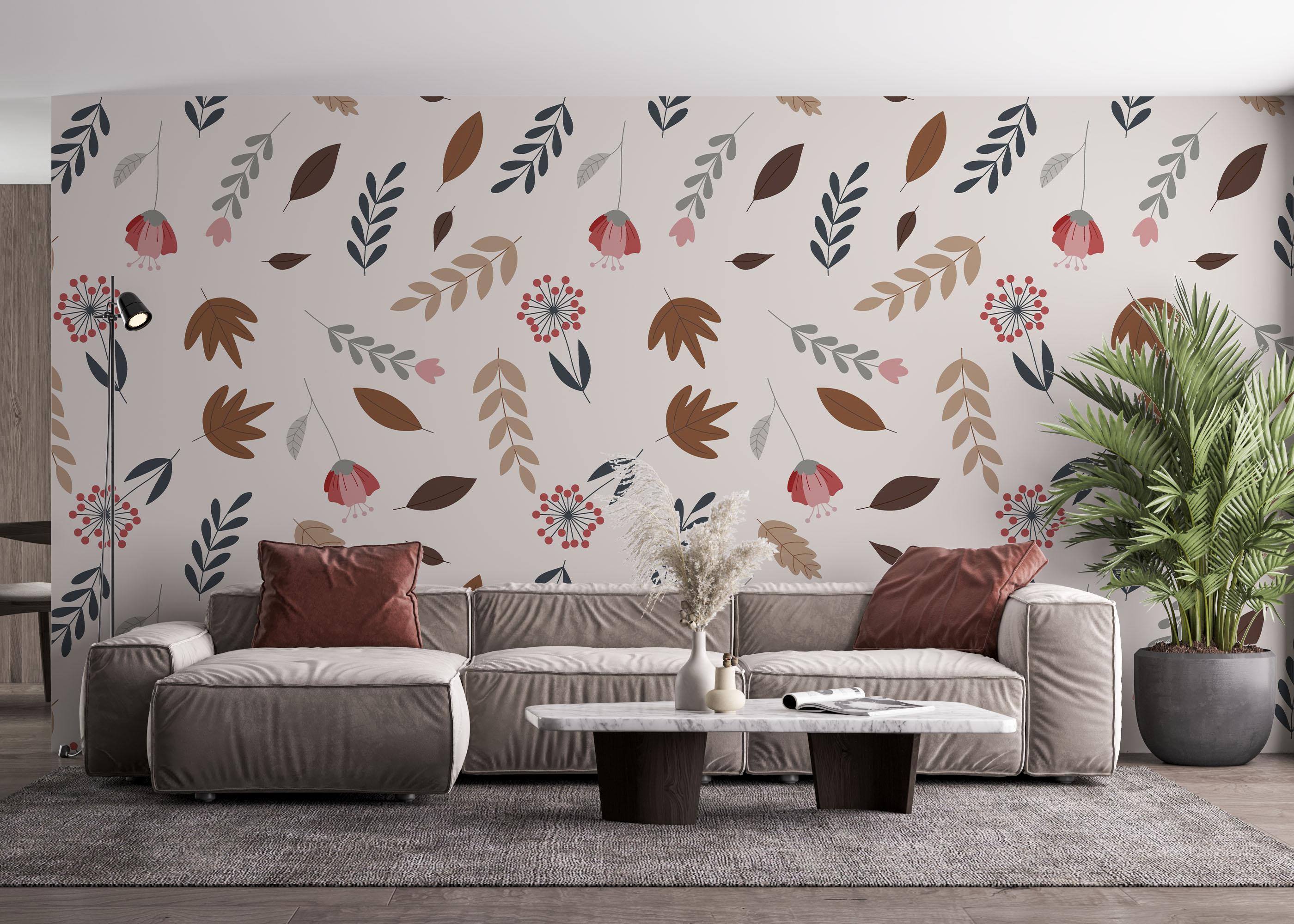 Fototapet Autumn Pattern Plant mockup 4