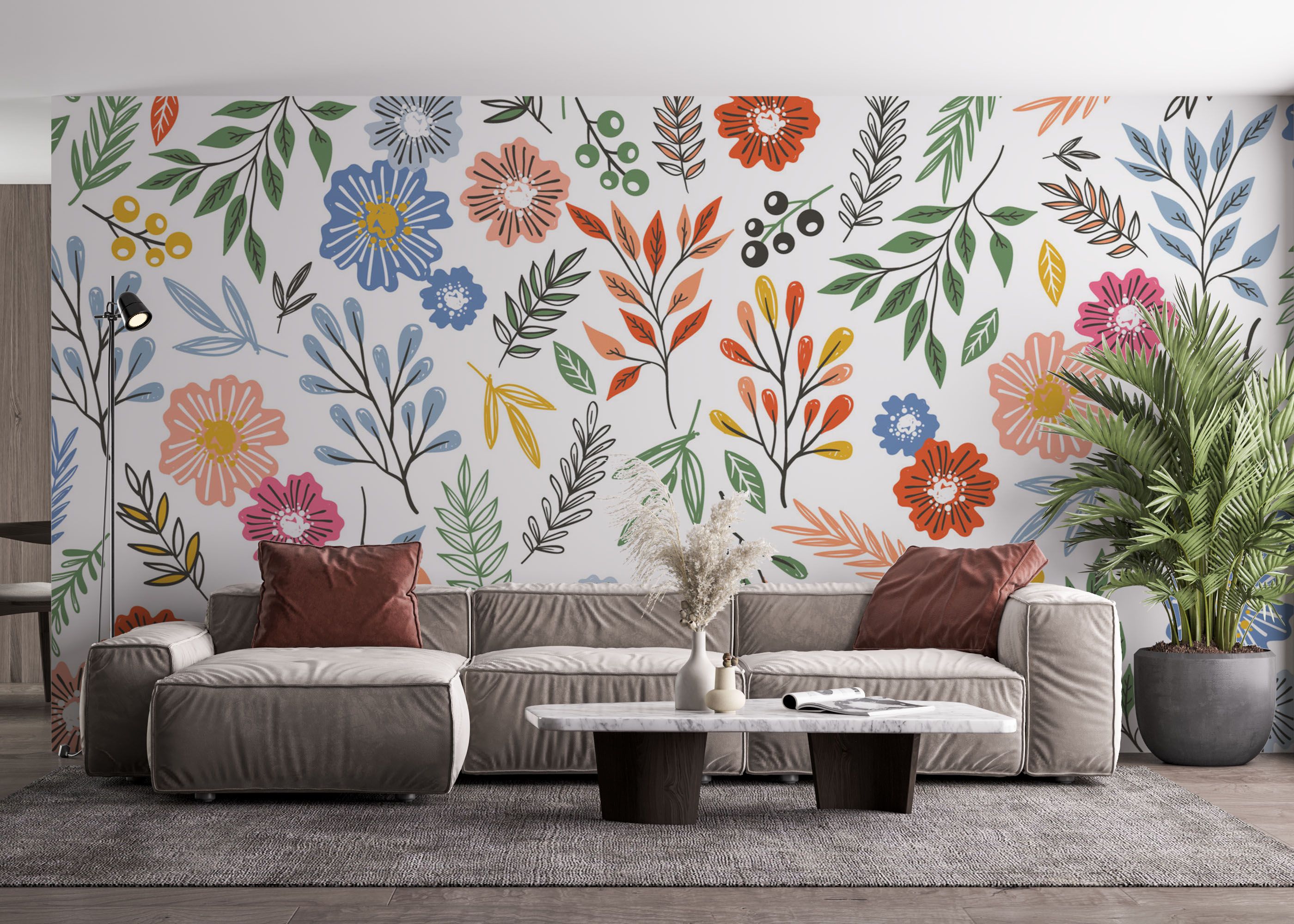 Colored Flower Pattern mockup 4