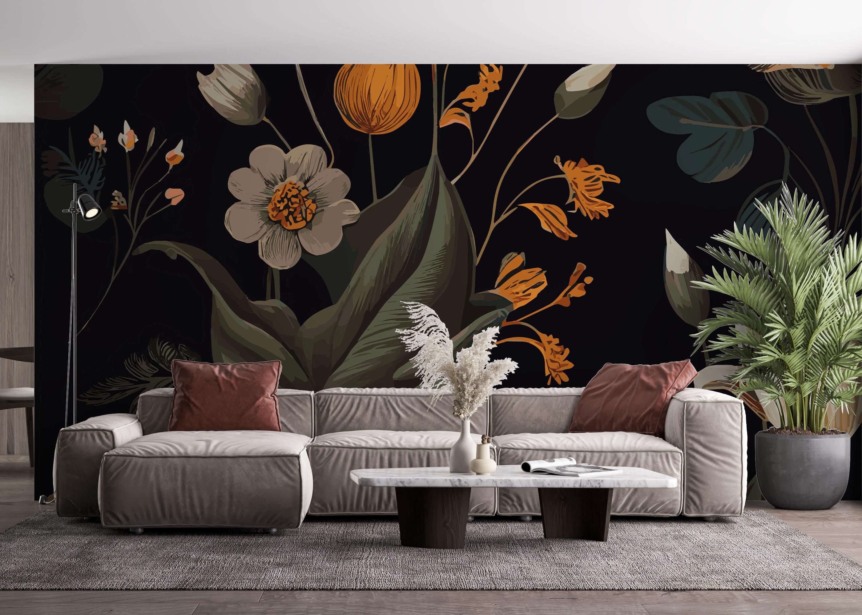 Fototapet Cream Tulip Art mockup 4