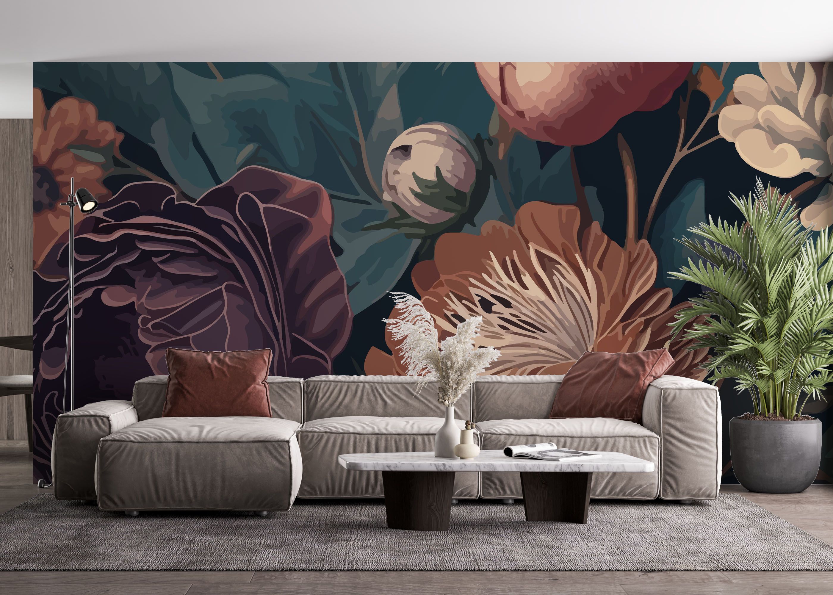 Dark Orange Peony mockup 4