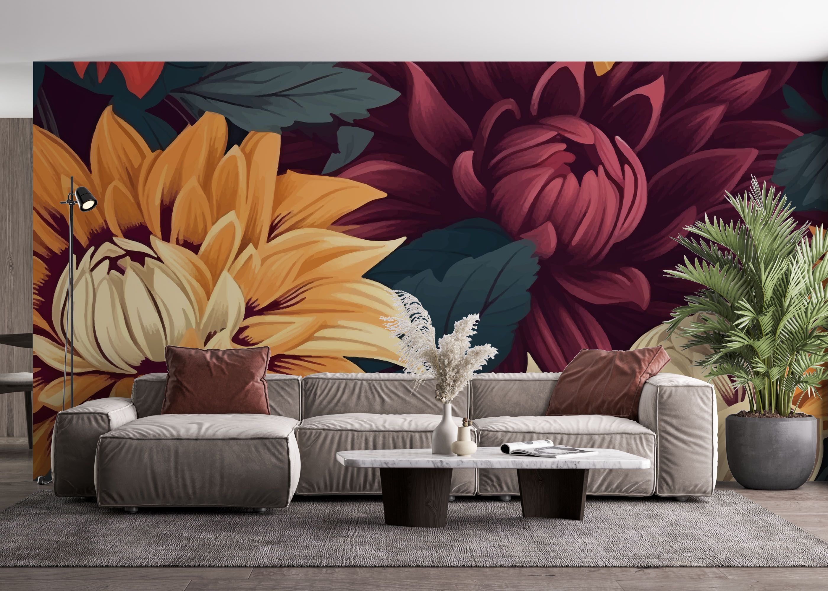 Yellow Cream Flower mockup 4