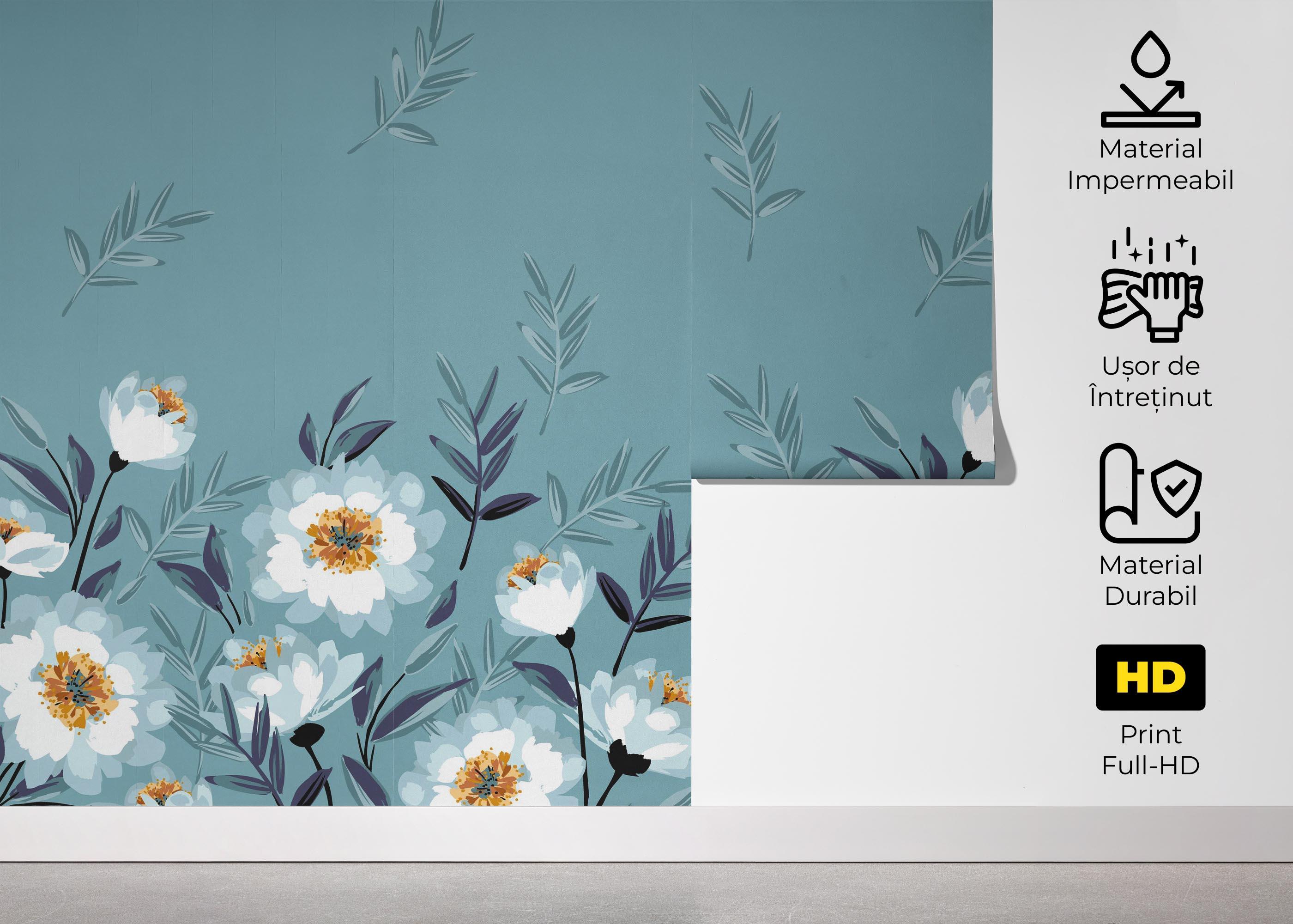 Fototapet Baby Blue Flower mockup 5