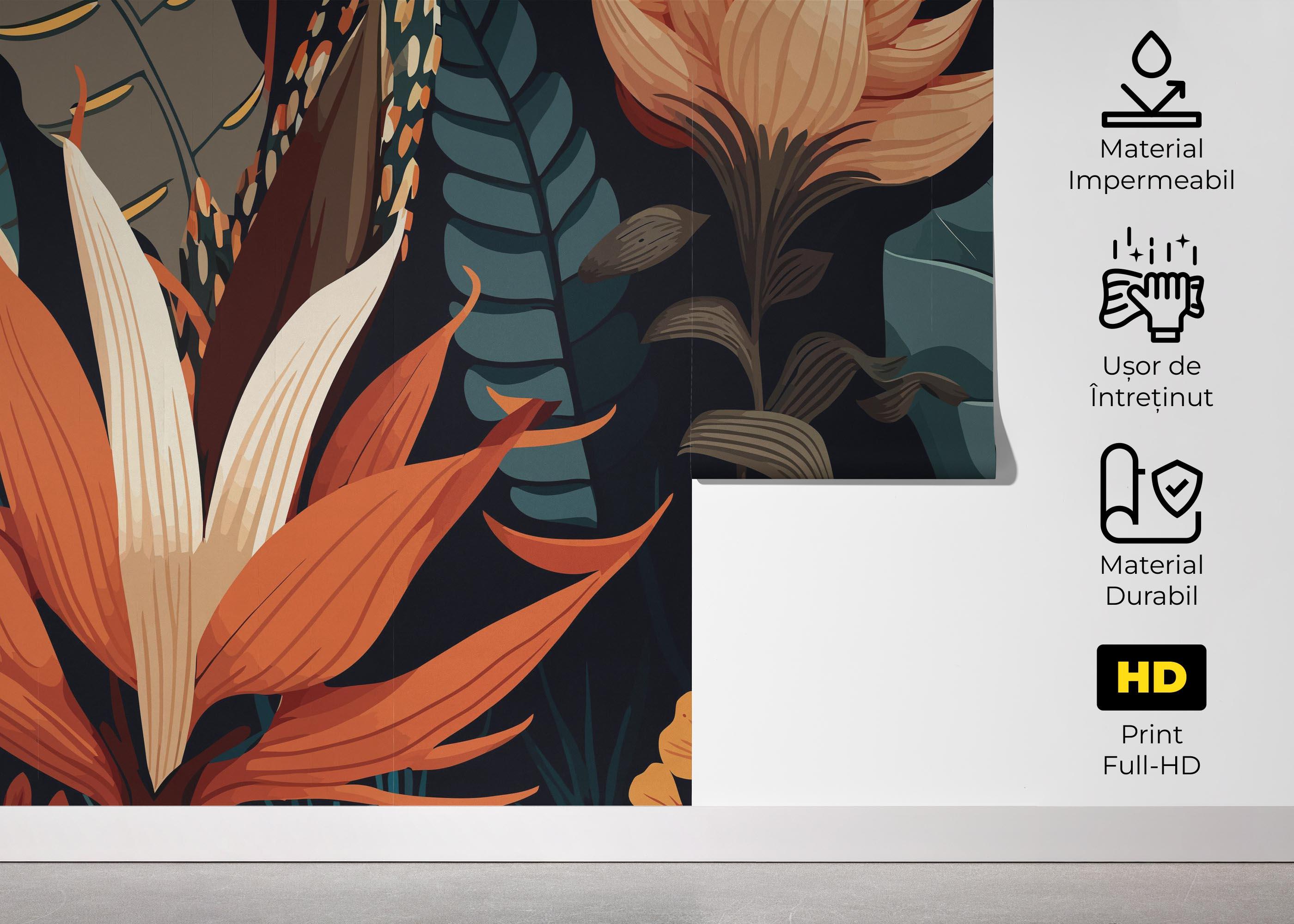 Fototapet Brown Orange Plants mockup 5