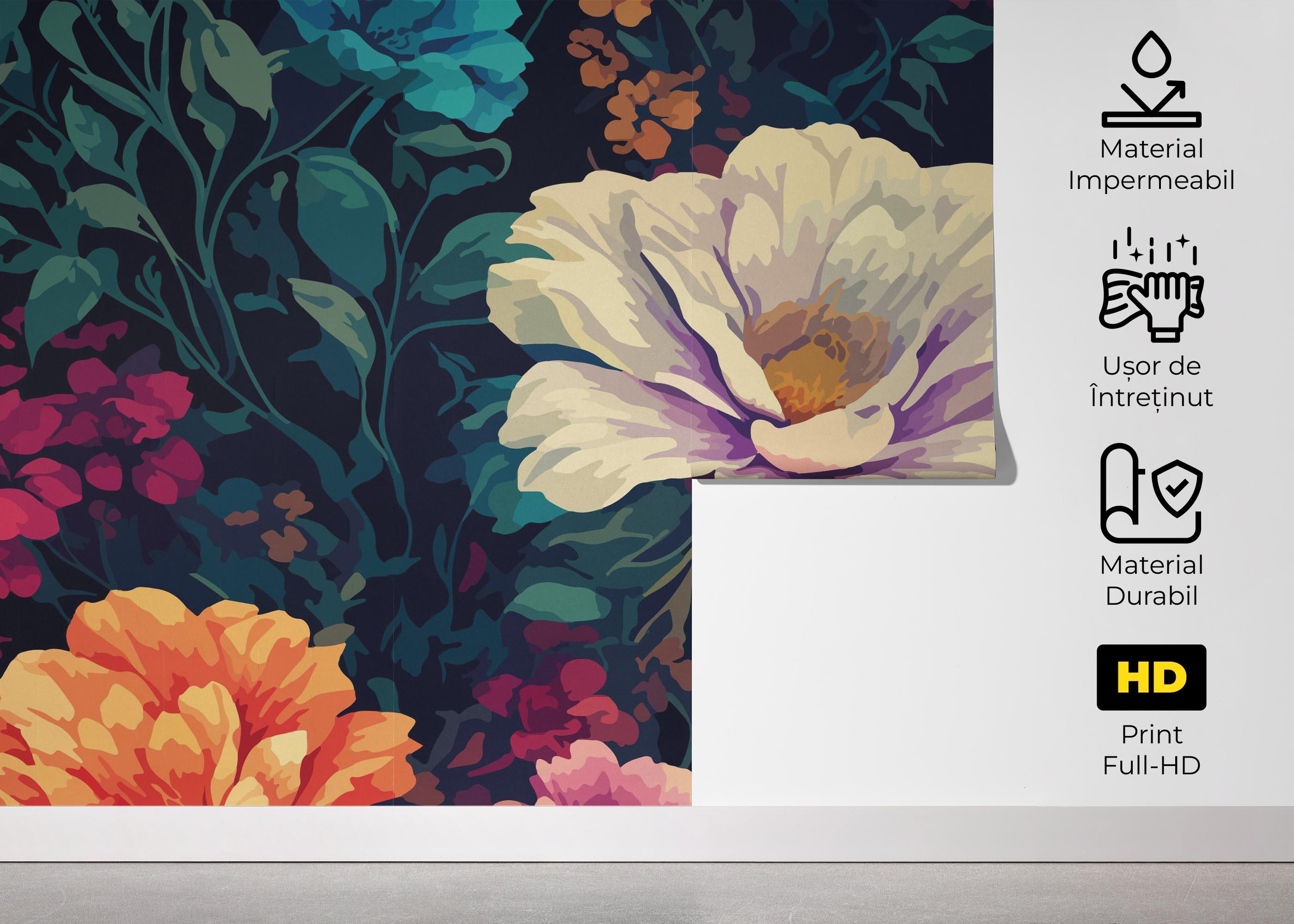 Fototapet Colorful Flowers Art mockup 5