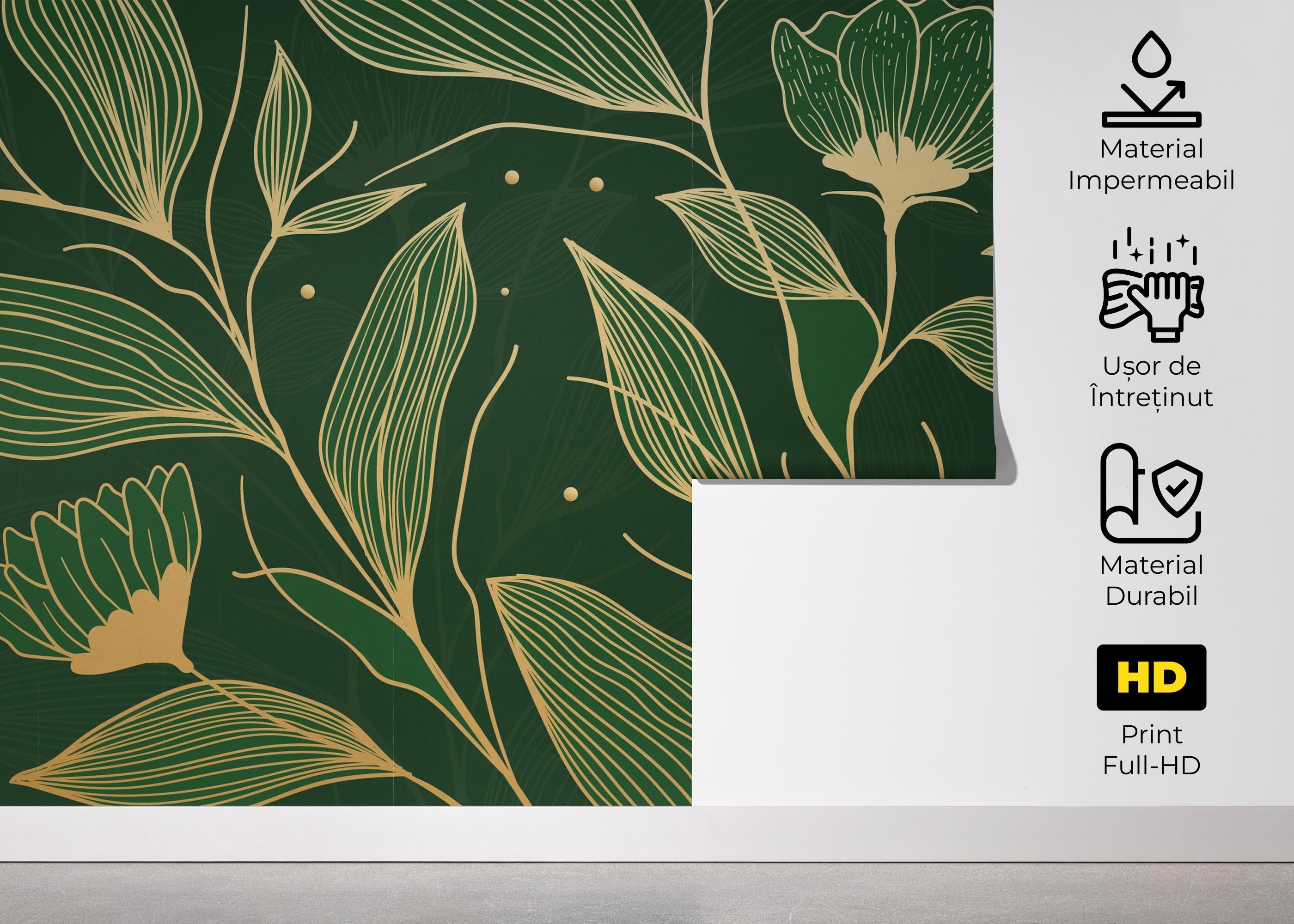 Fototapet Cream Gold Green mockup 5