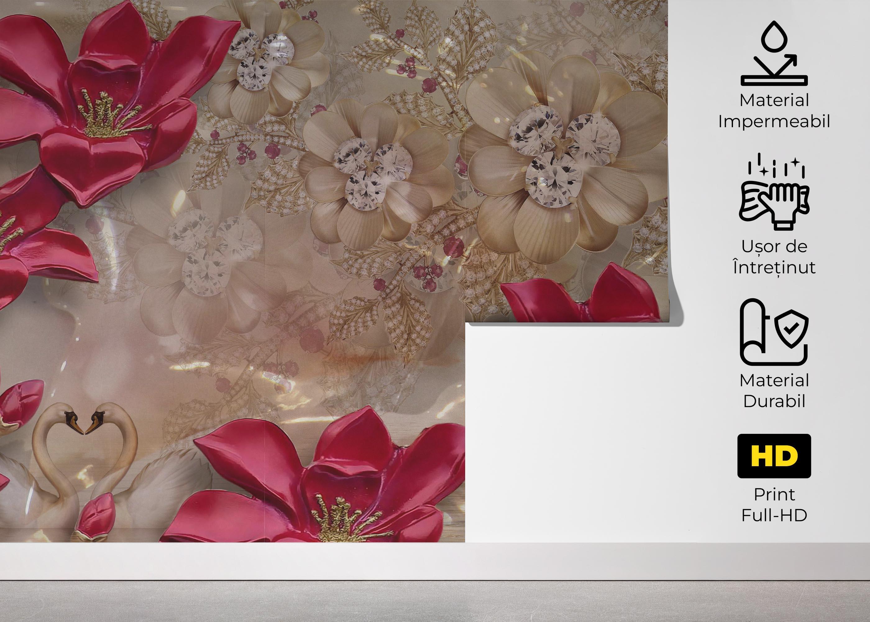 Fototapet Diamond Flowers mockup 5