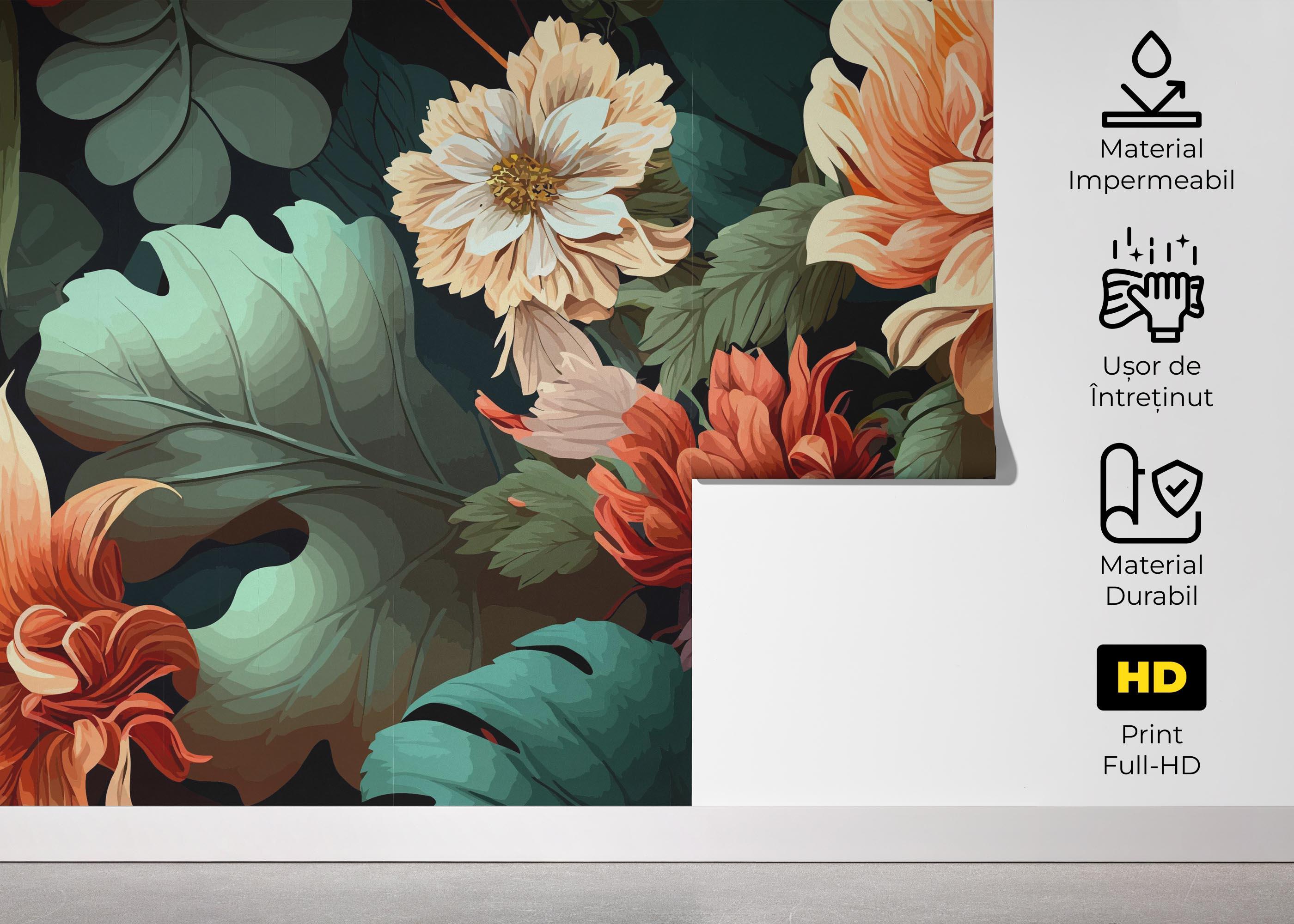 Fototapet Flower Beautiful Cream mockup 5
