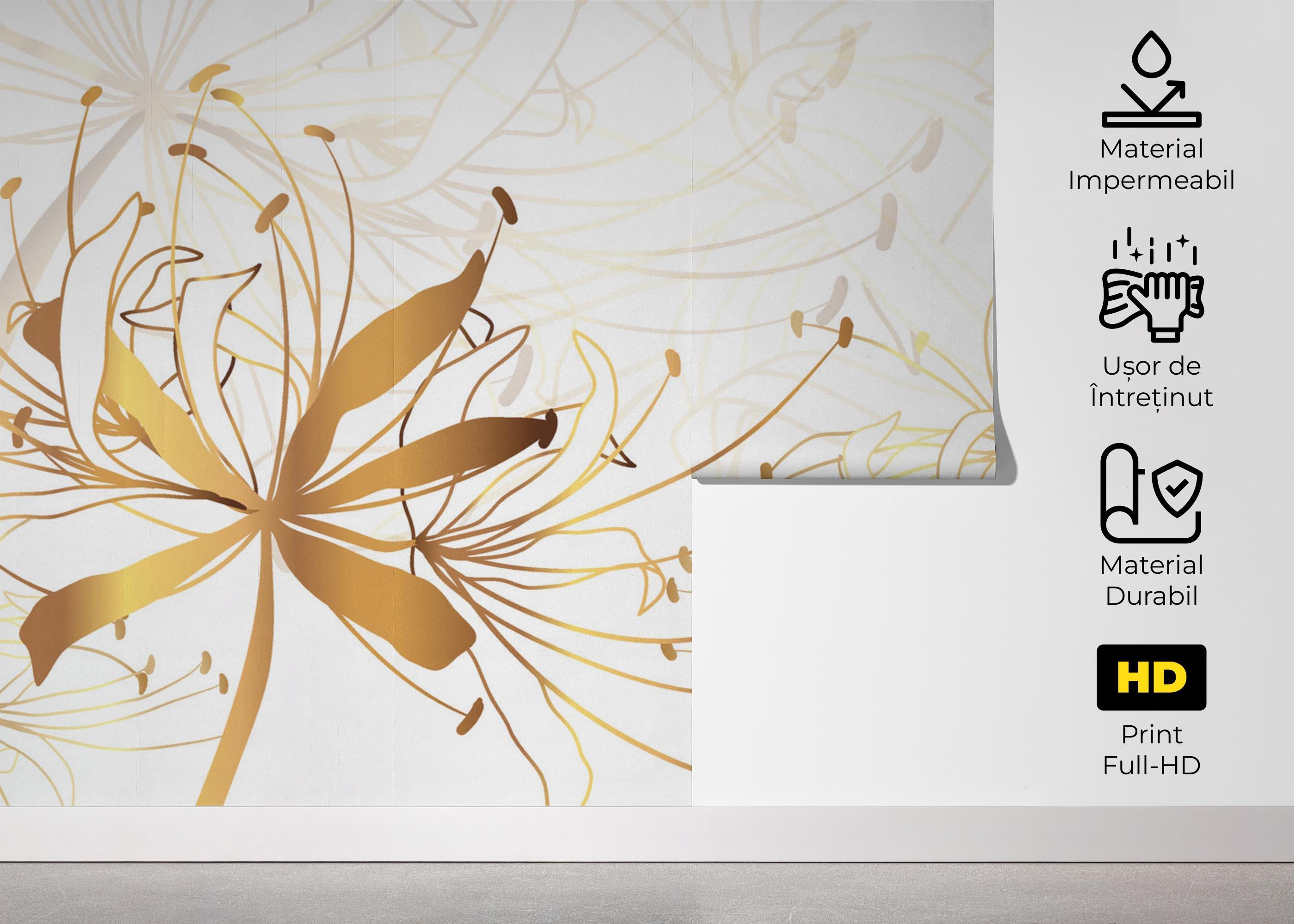 Fototapet Luxury Gold Floral mockup 5