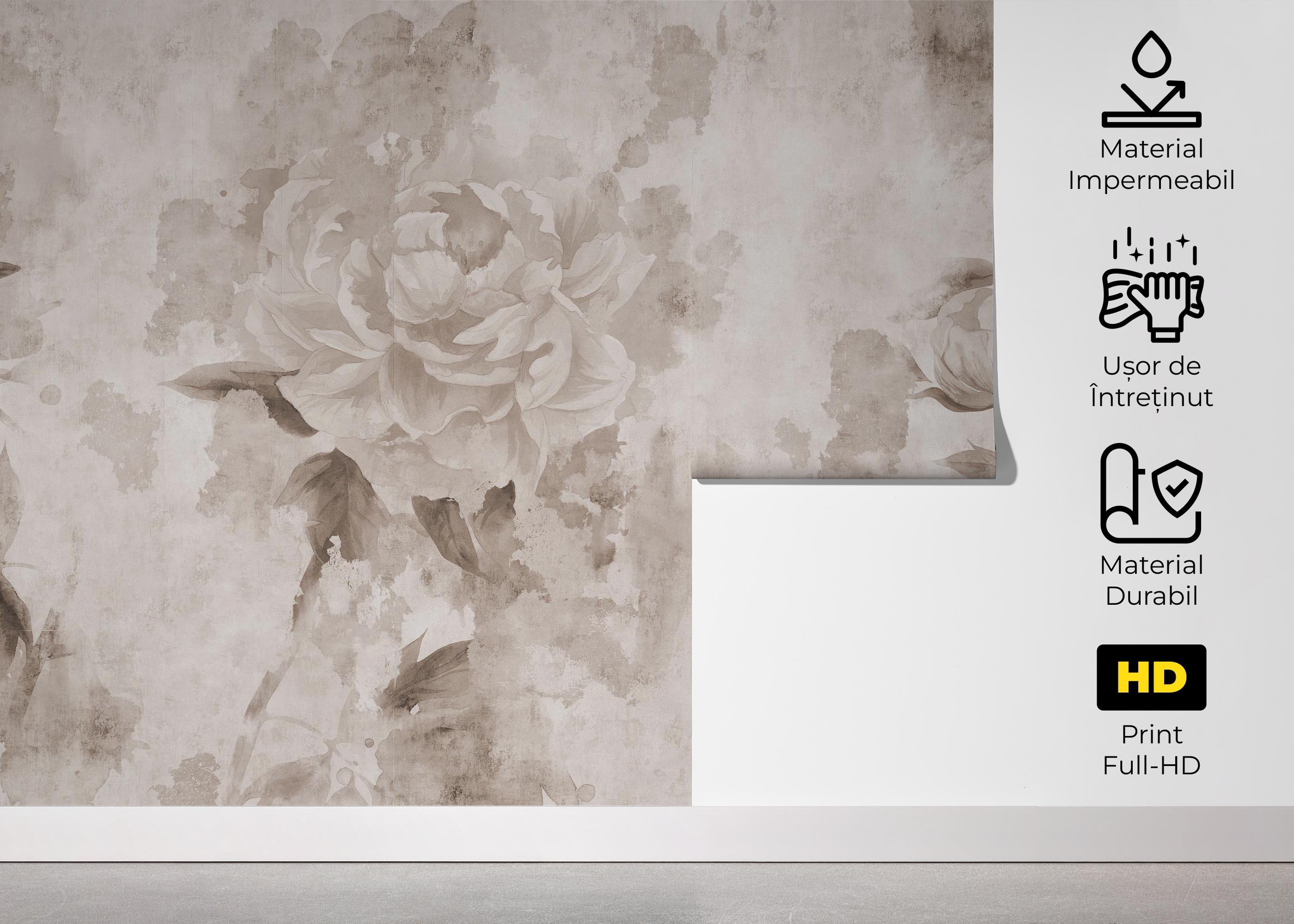 Fototapet Vintage Peonies mockup 5