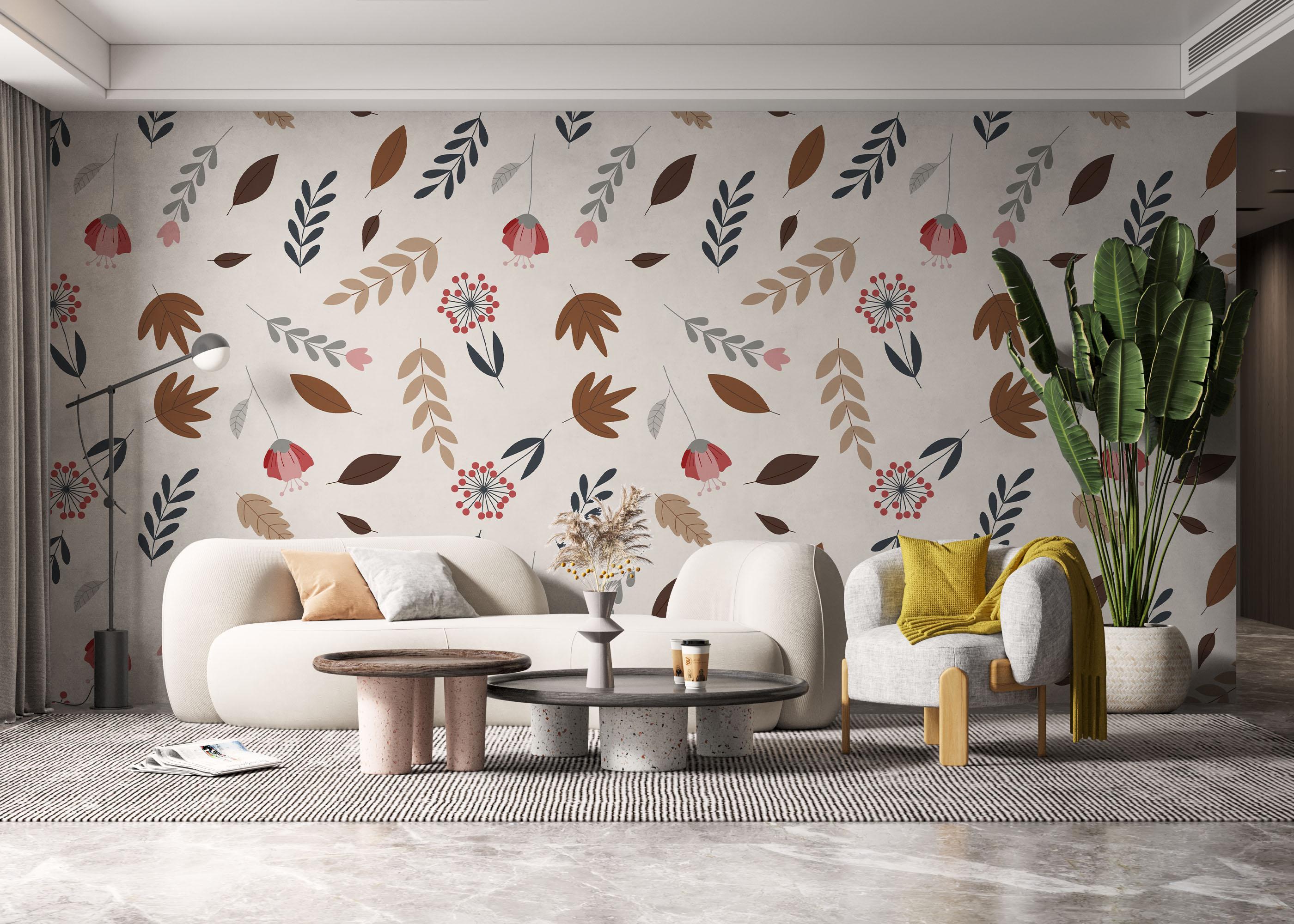 Fototapet Autumn Pattern Plant mockup 6