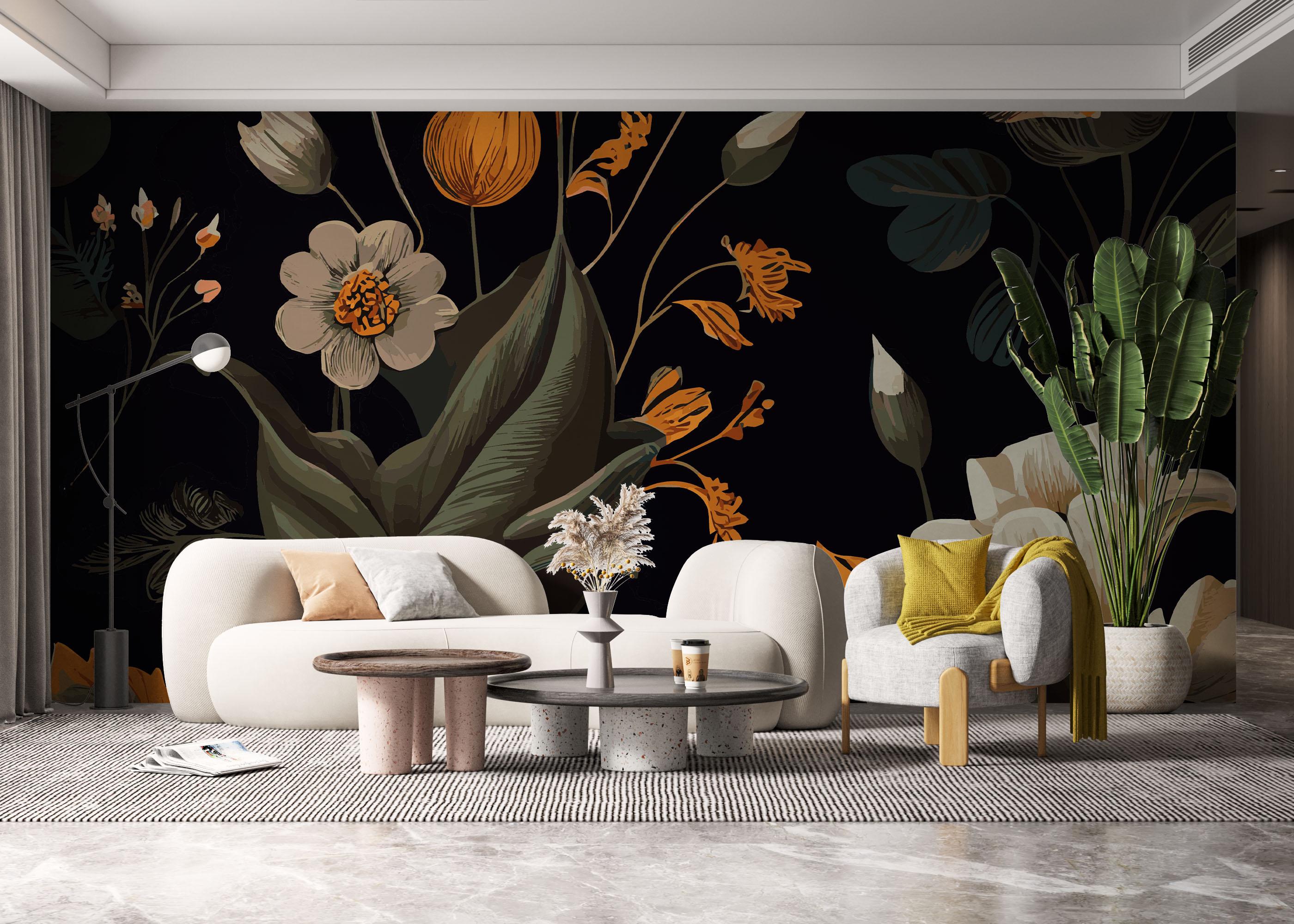 Fototapet Cream Tulip Art mockup 6