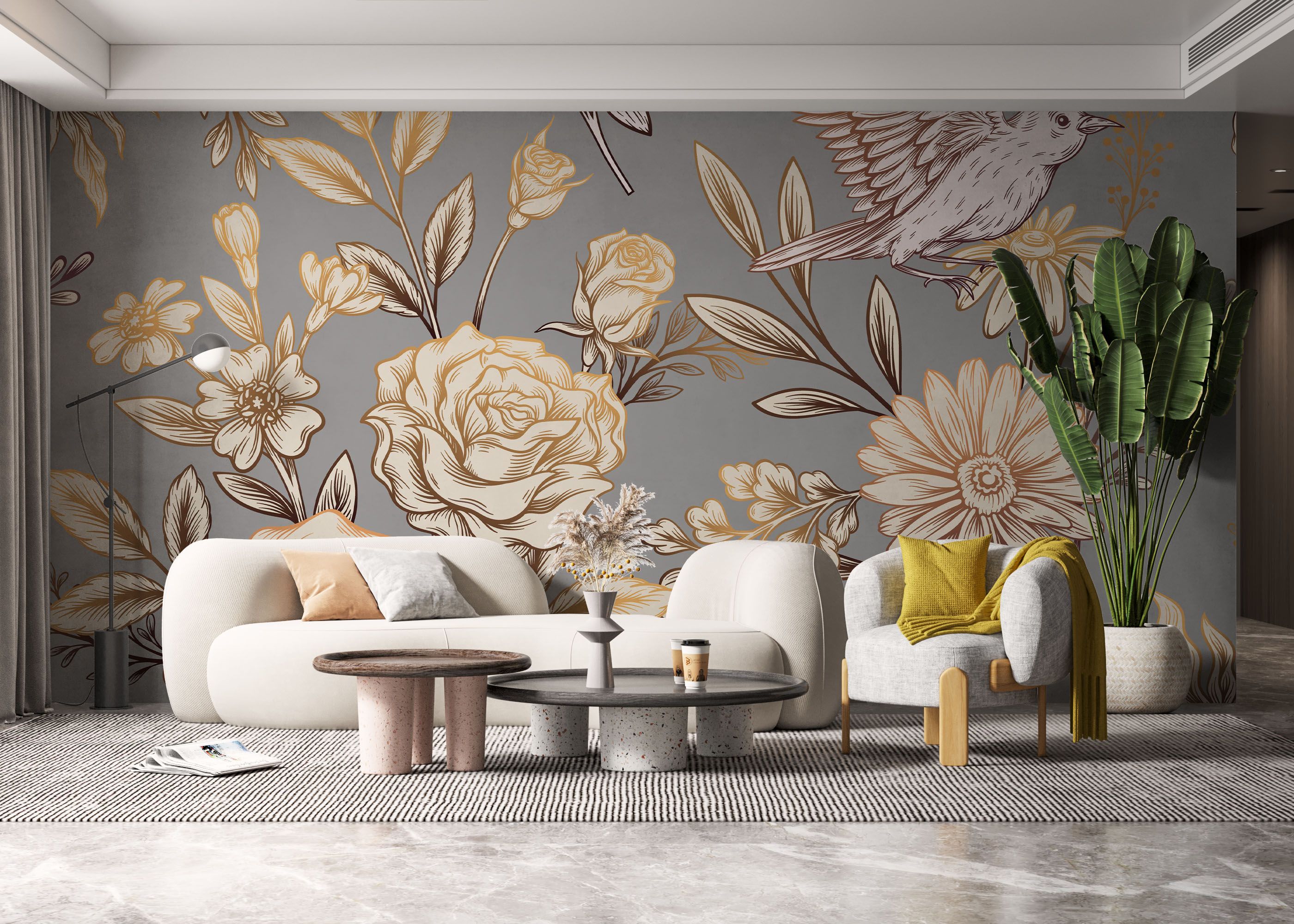 Gold Brown Flower mockup 6