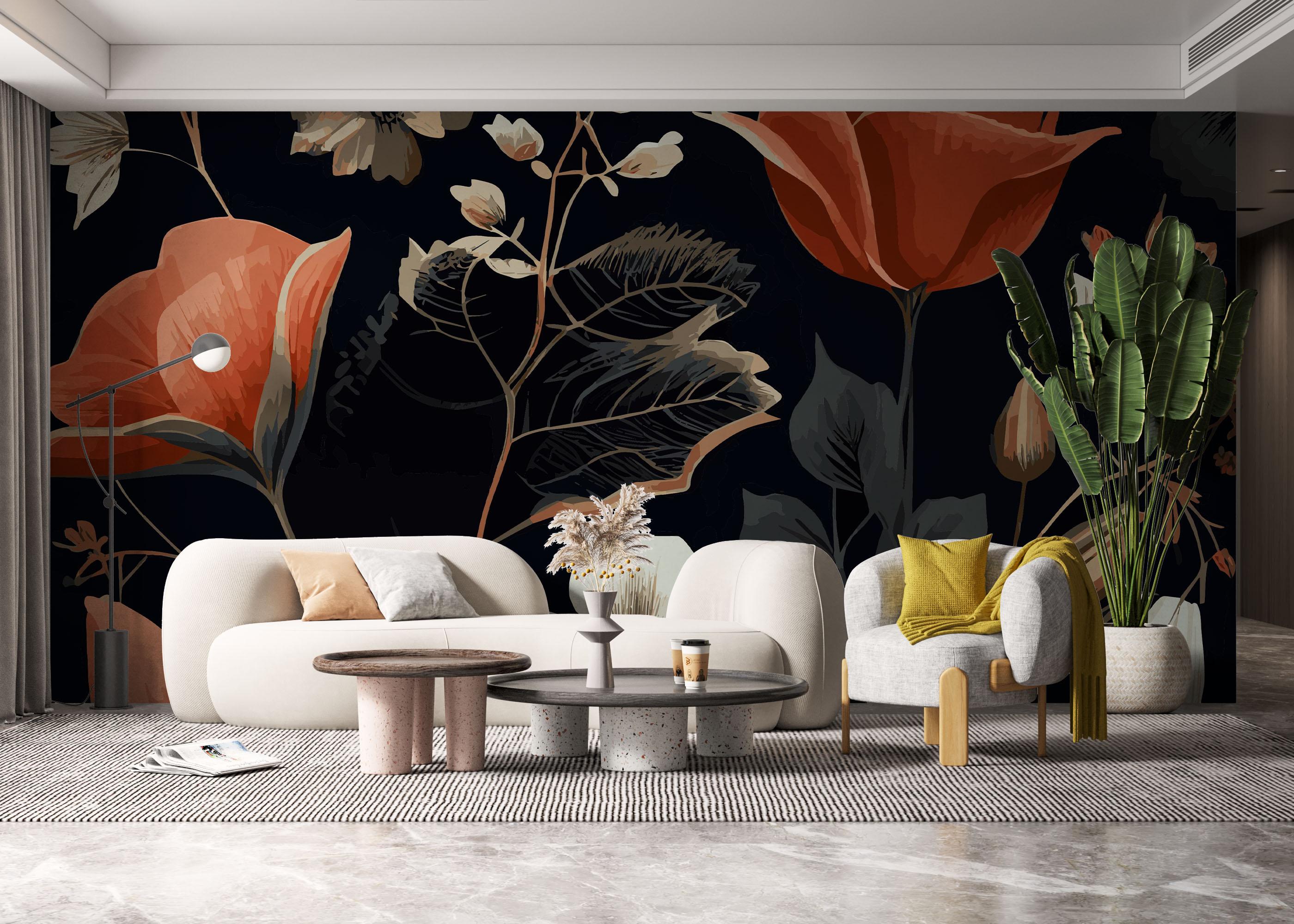 Fototapet Grey Leaf Tulip mockup 6