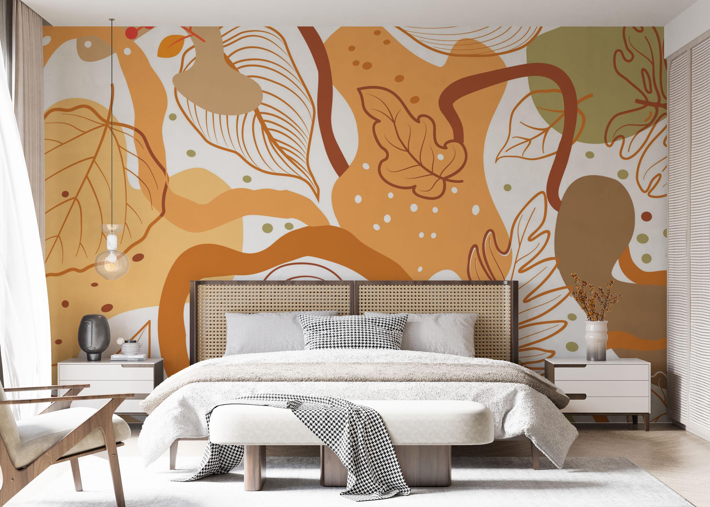 Fototapet Autumn Leaf Pattern mockup 7