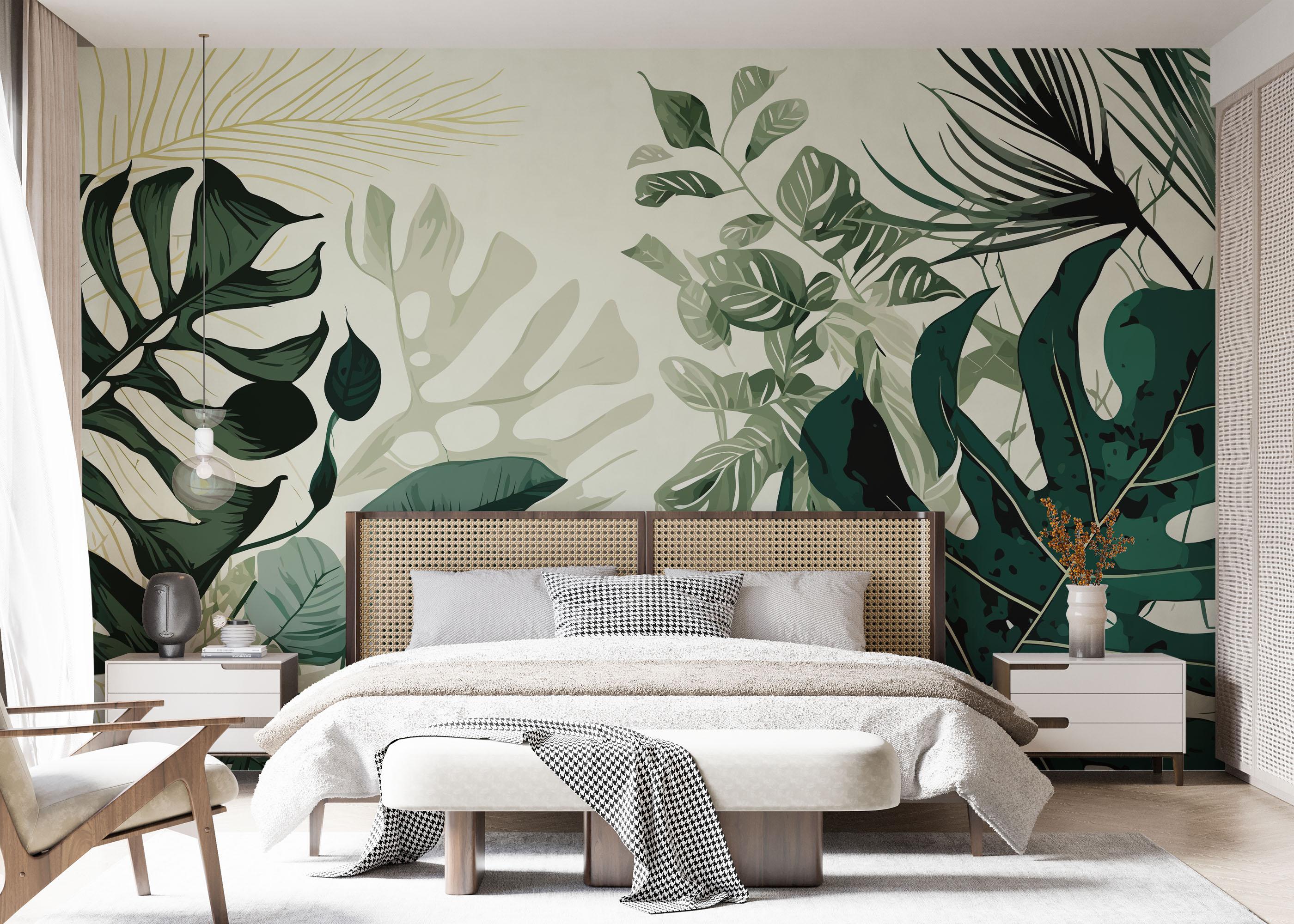 Fototapet Big Green Leaves mockup 7