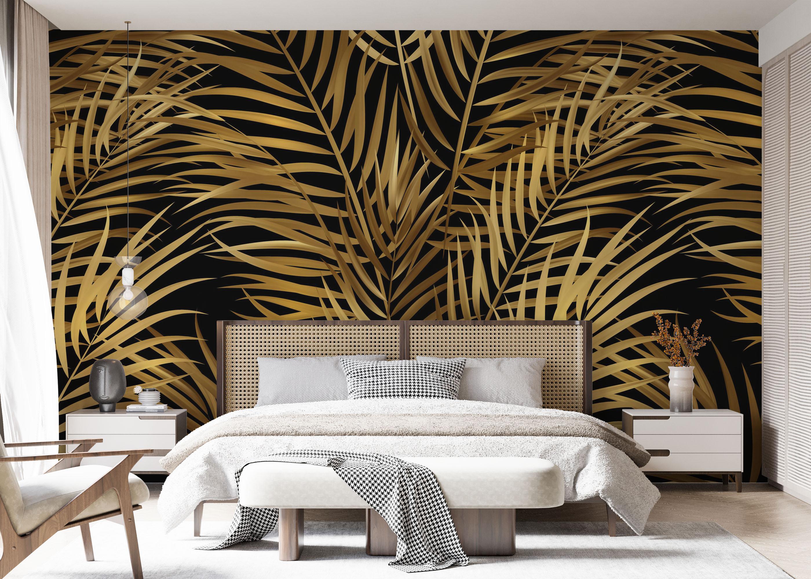 Fototapet Black Yellow Leaves mockup 7