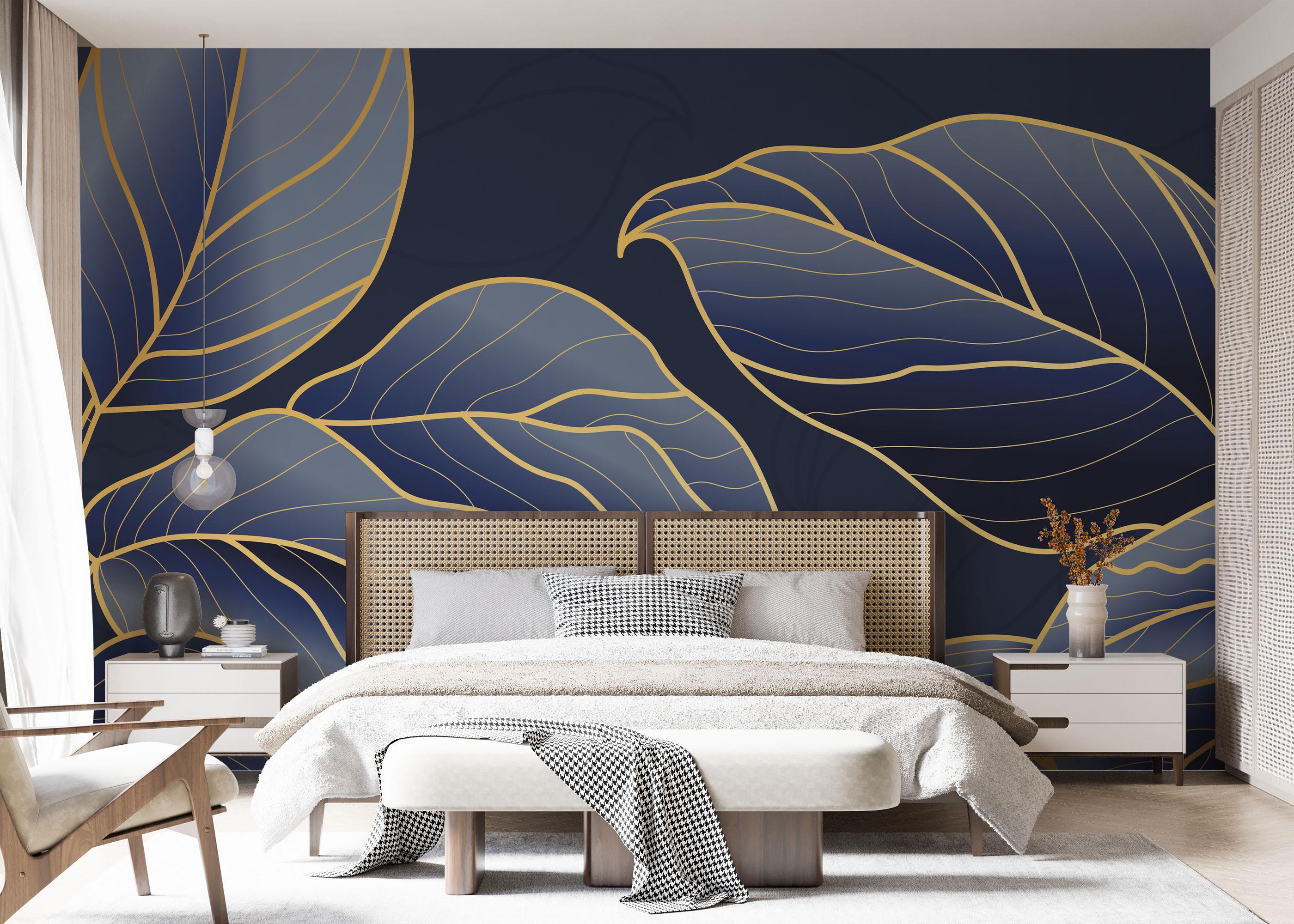 Fototapet Blue Line Art mockup 7