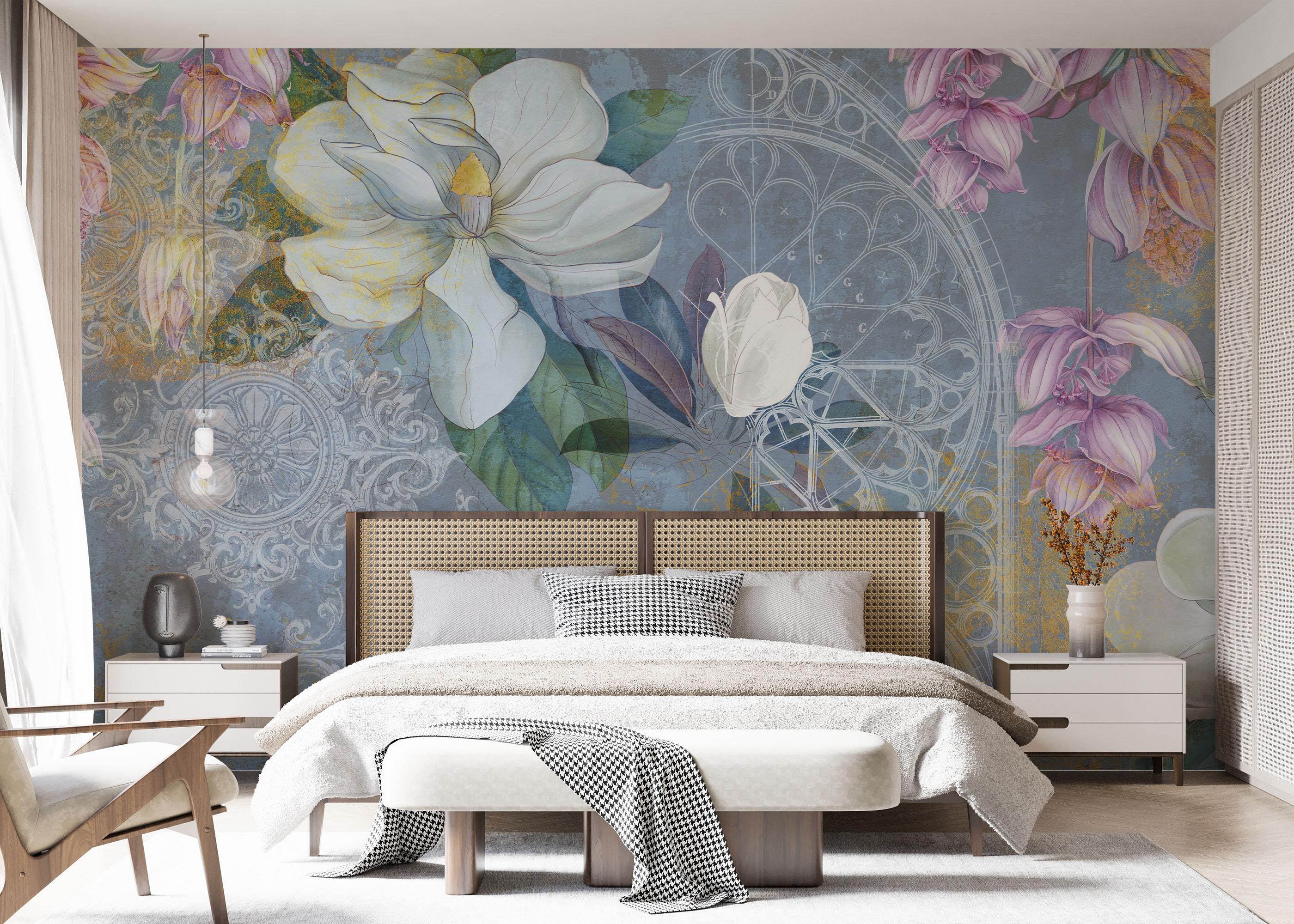 Fototapet Blue Rosette mockup 7