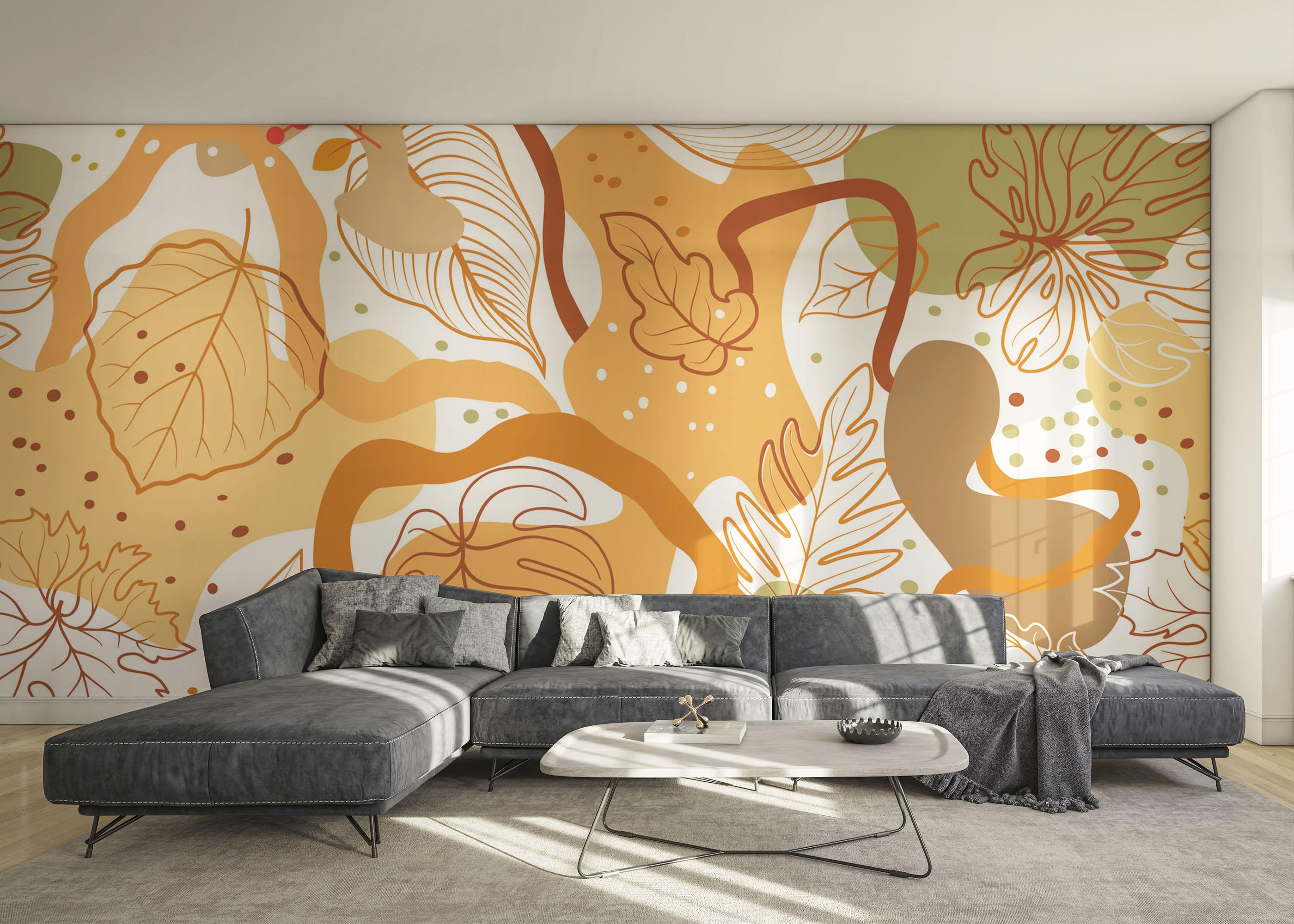 Fototapet Autumn Leaf Pattern mockup 0