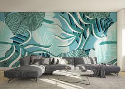 Blue Leaves Pattern mockup 0