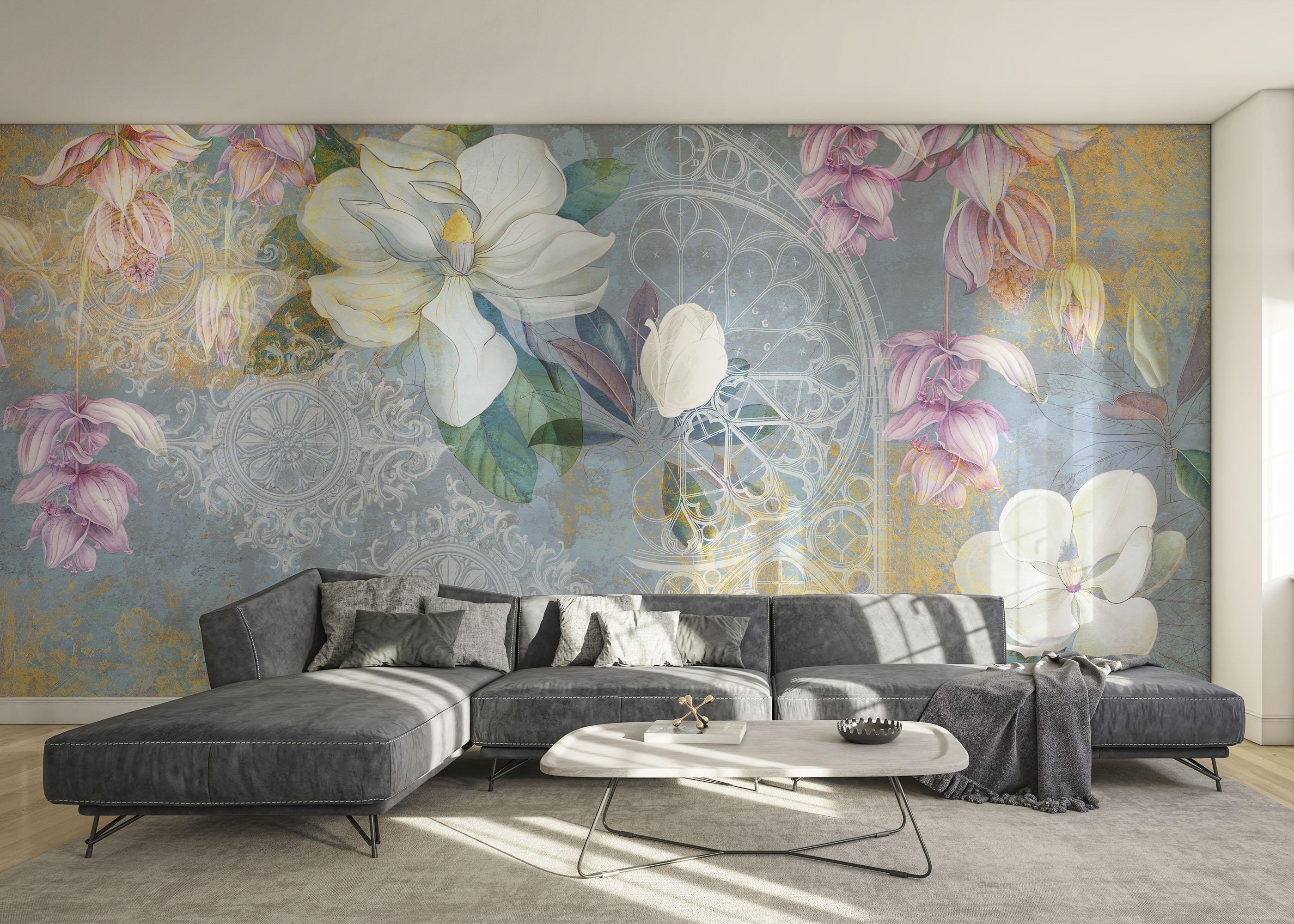 Fototapet Blue Rosette mockup 0