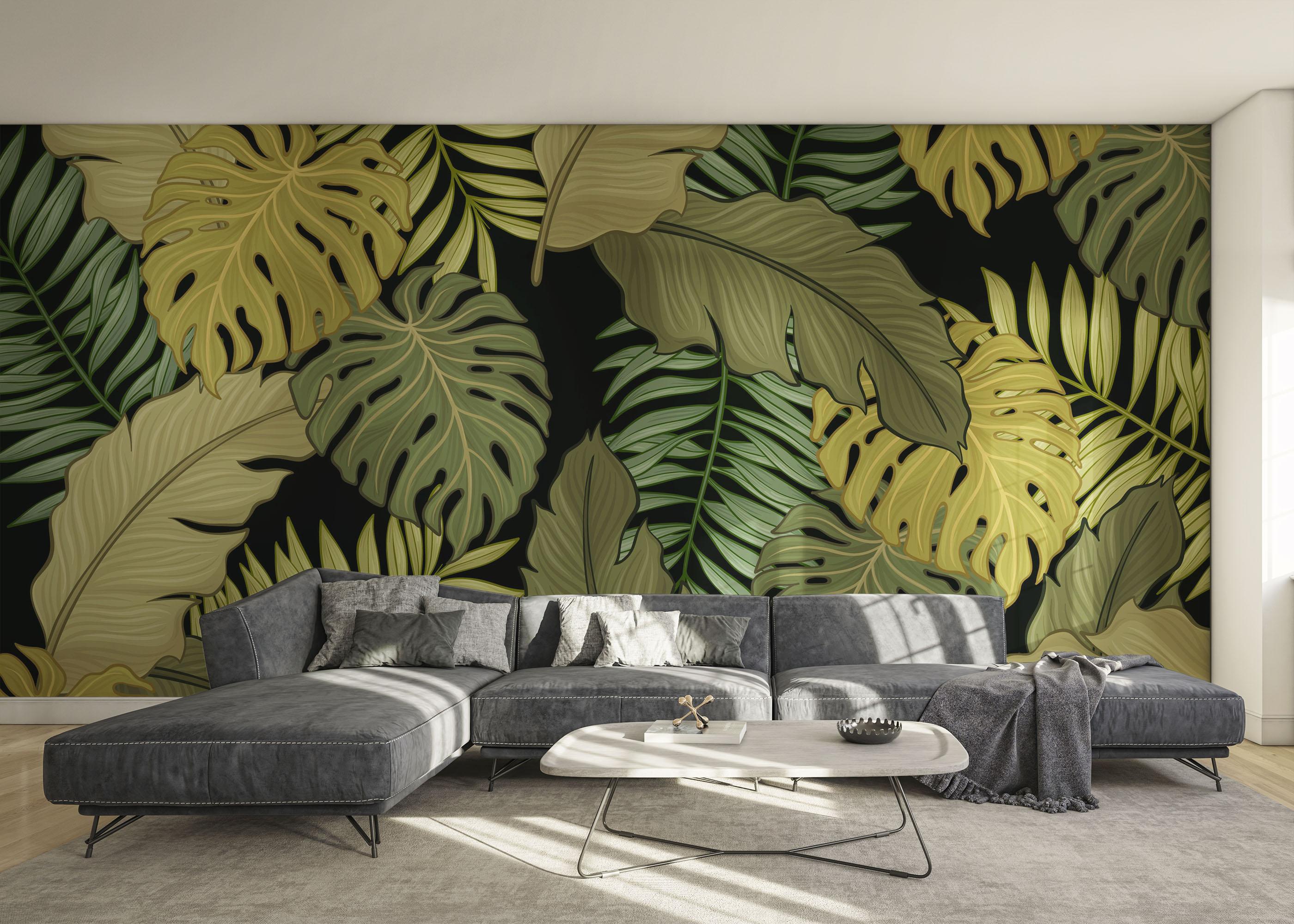 Fototapet Green Brown Leaves mockup 0