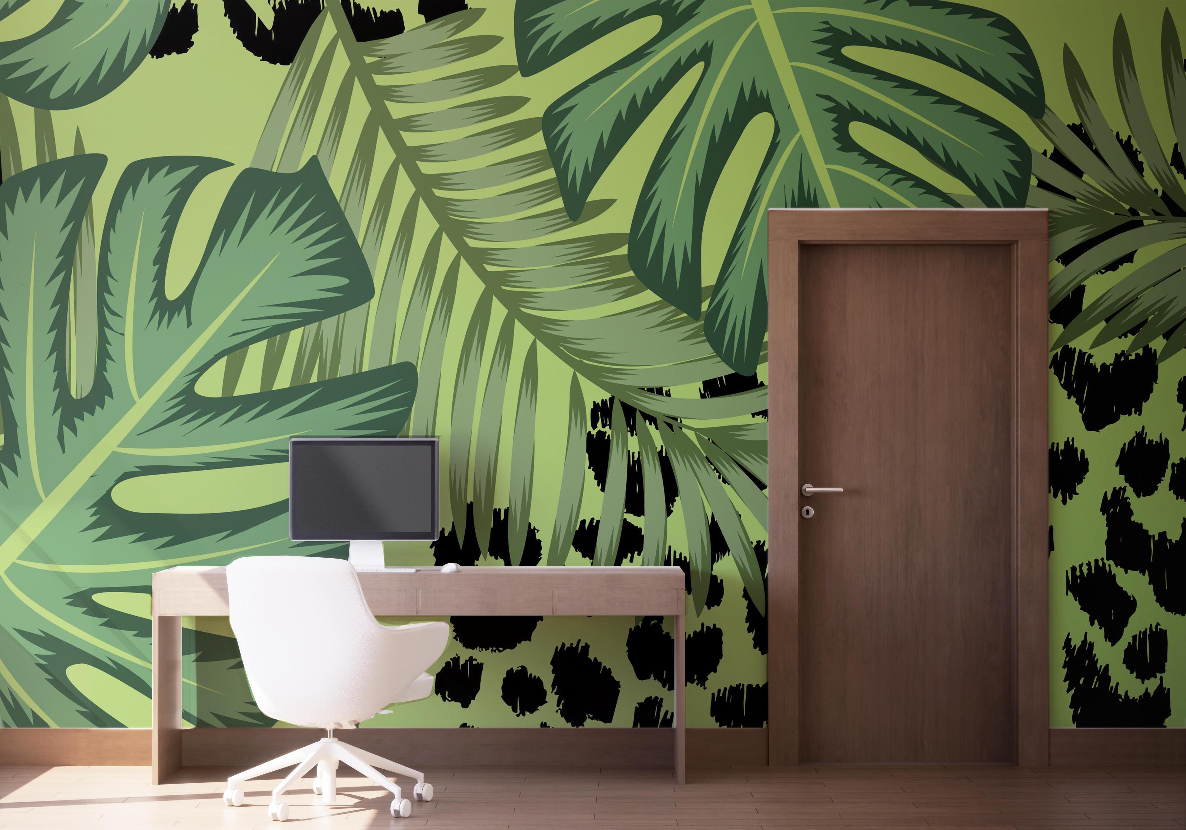 Fototapet Leaf Leopard Art mockup 1