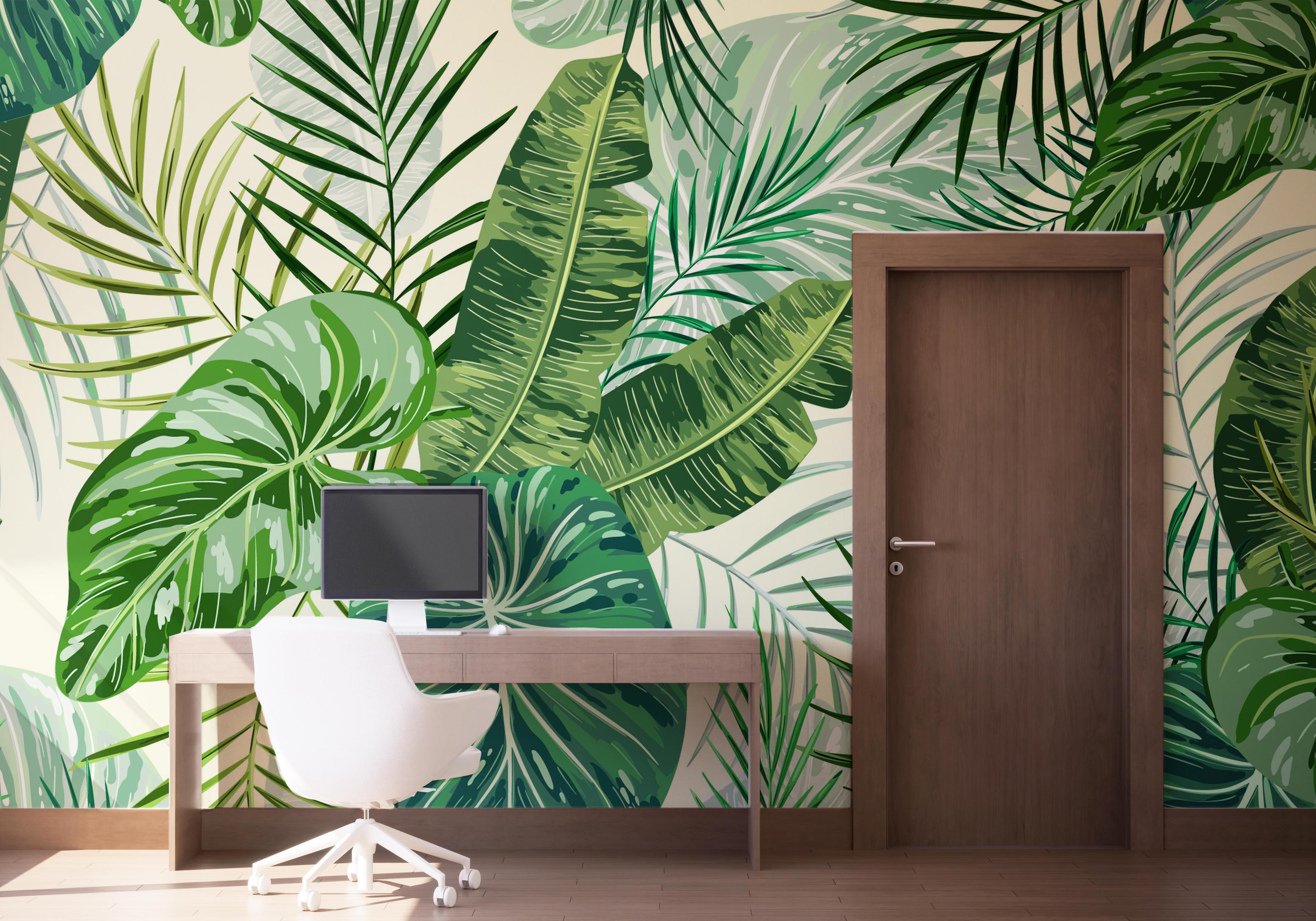 Fototapet Pretty Exotic Leaves mockup 1