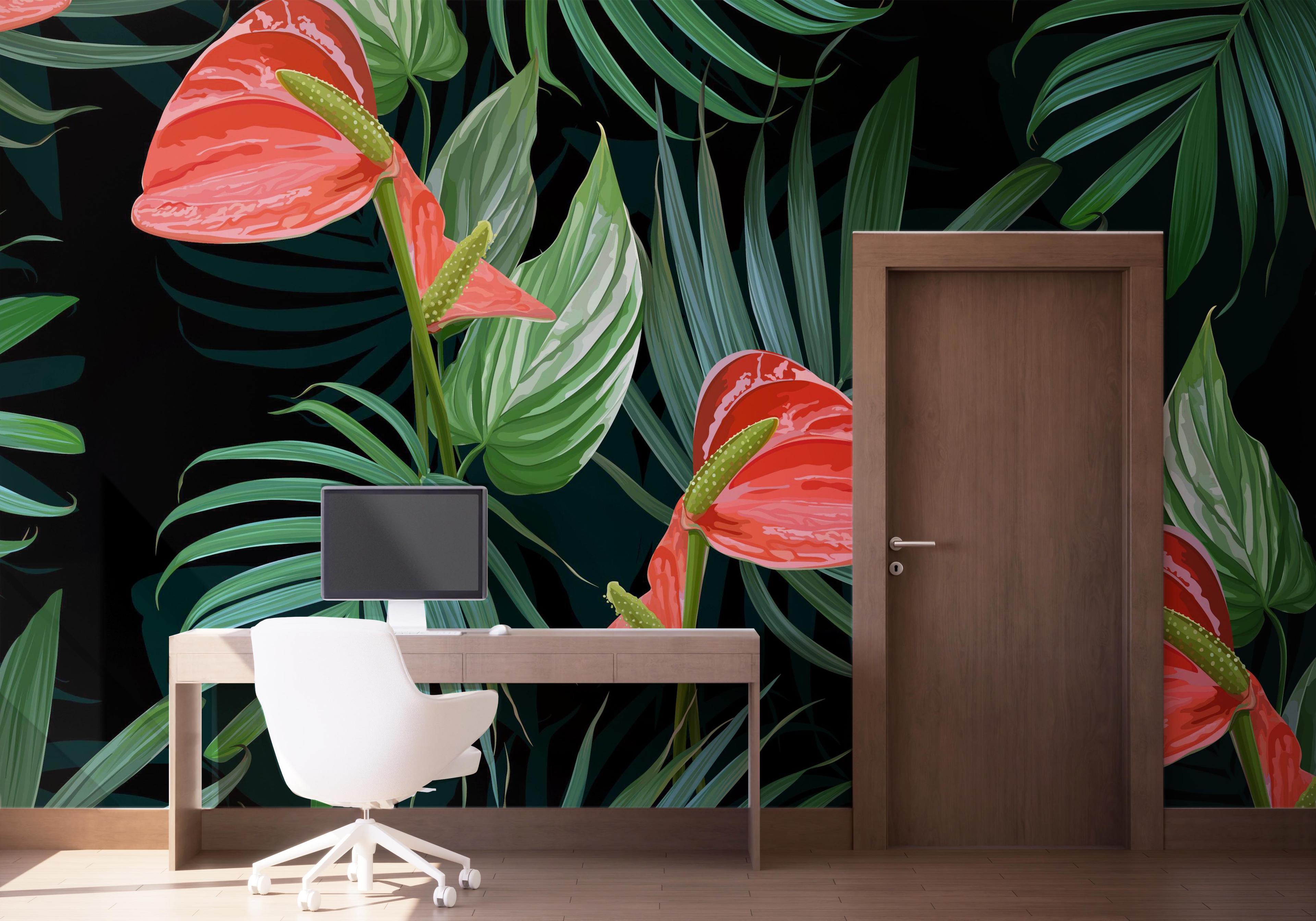 Fototapet Realistic Tropical Leaf mockup 1