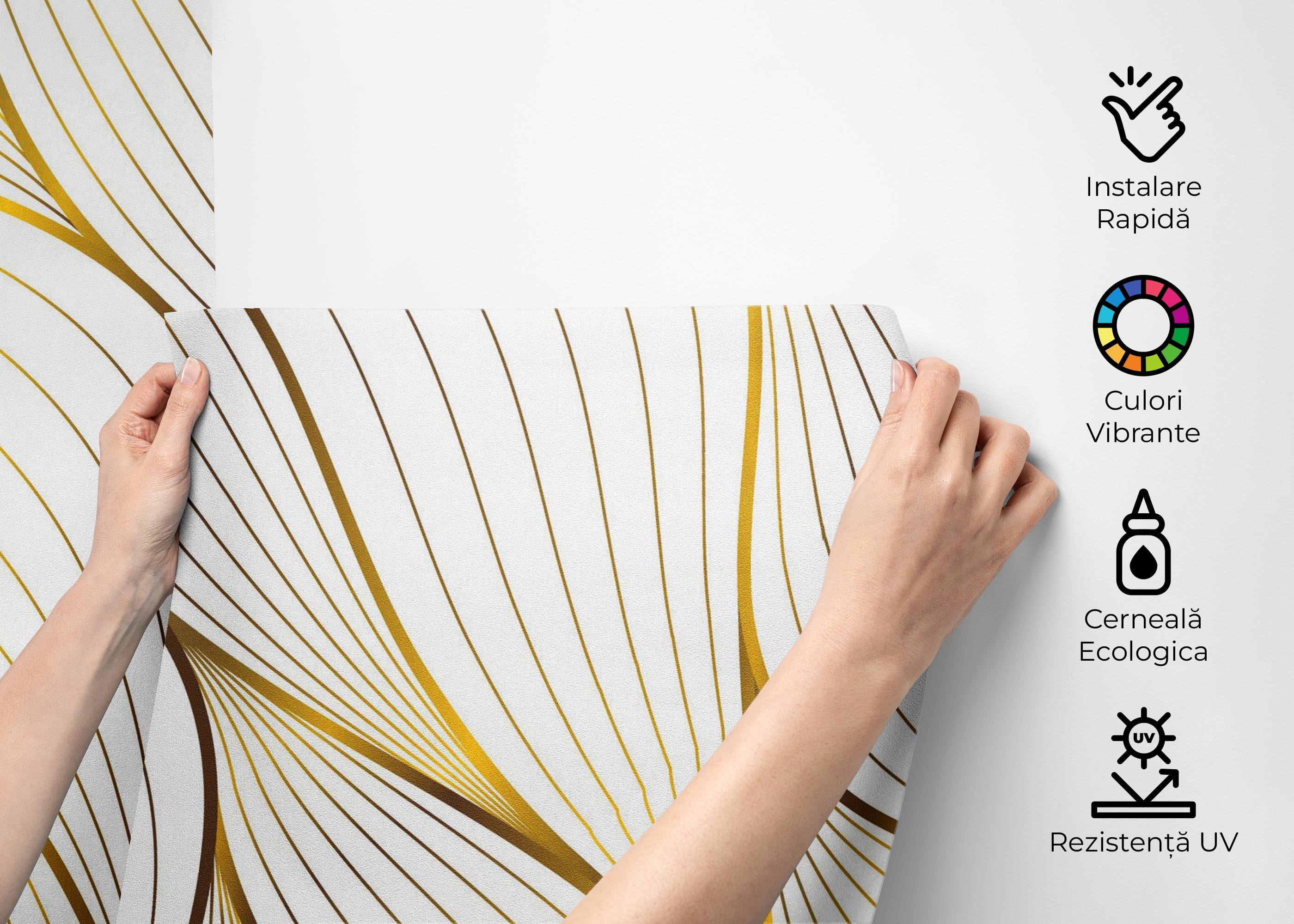 Fototapet Abstract Gold Leaves mockup 2