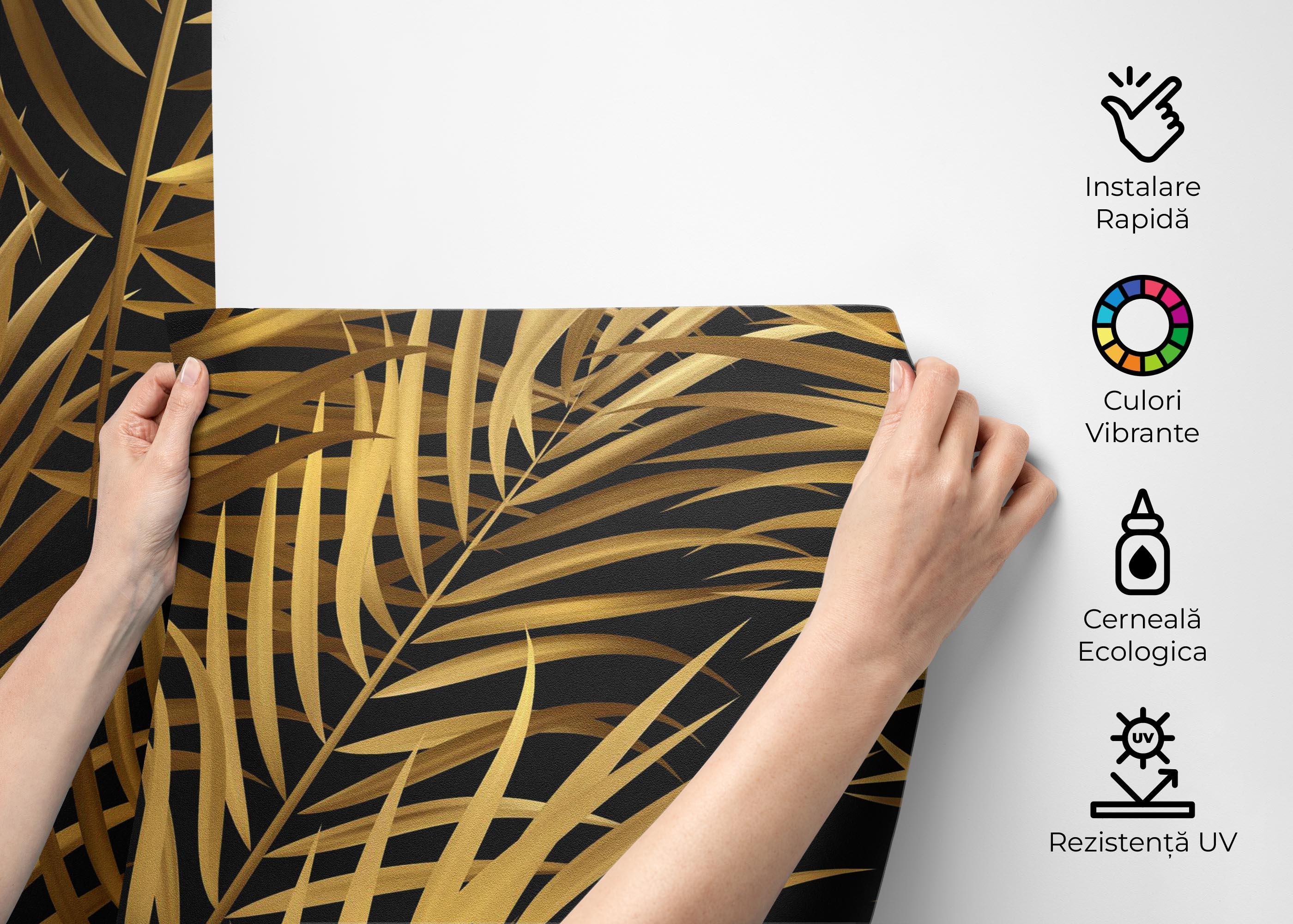 Fototapet Black Yellow Leaves mockup 2