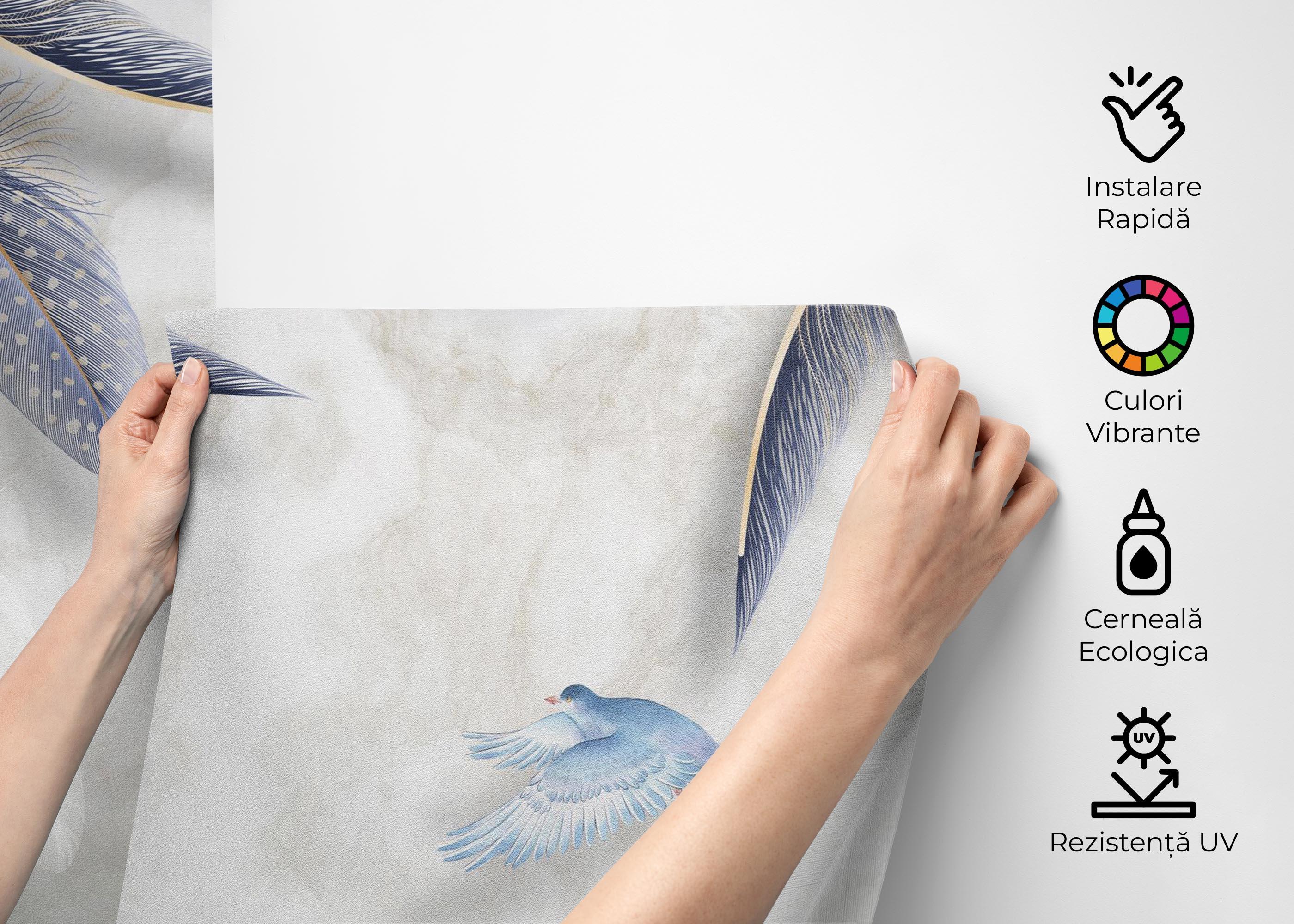 Fototapet Blue Feather mockup 2