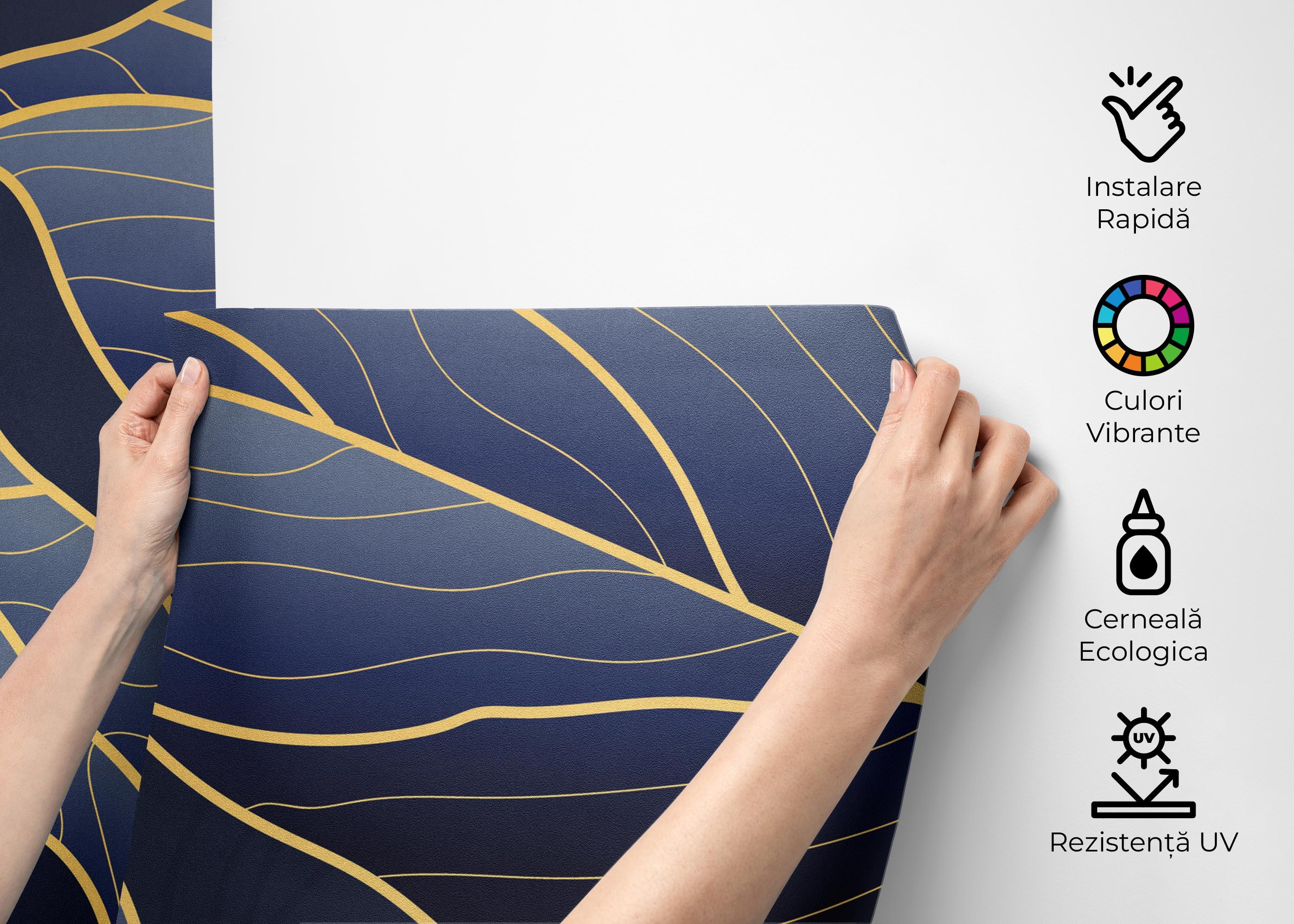 Fototapet Blue Line Art mockup 2