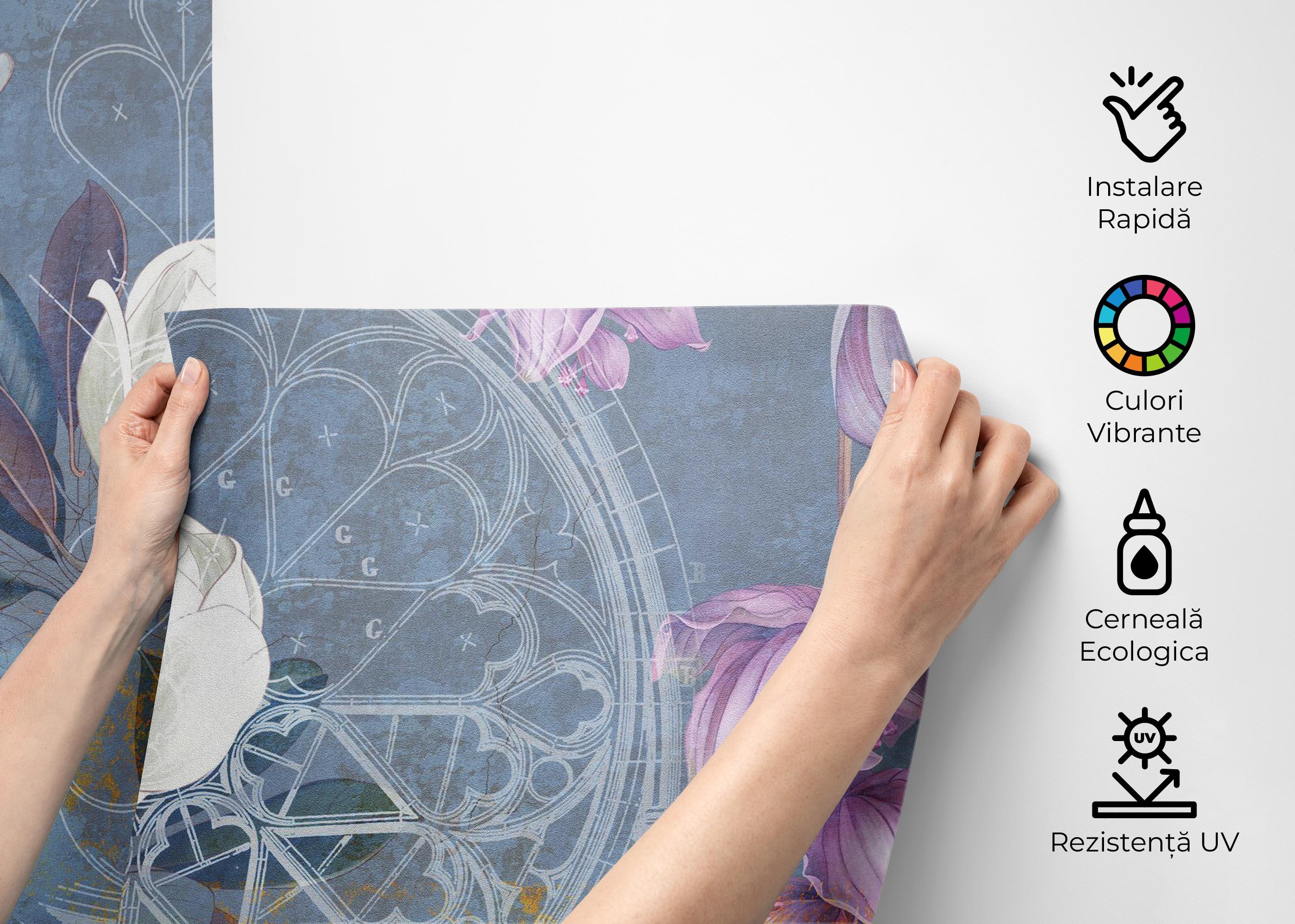 Fototapet Blue Rosette mockup 2