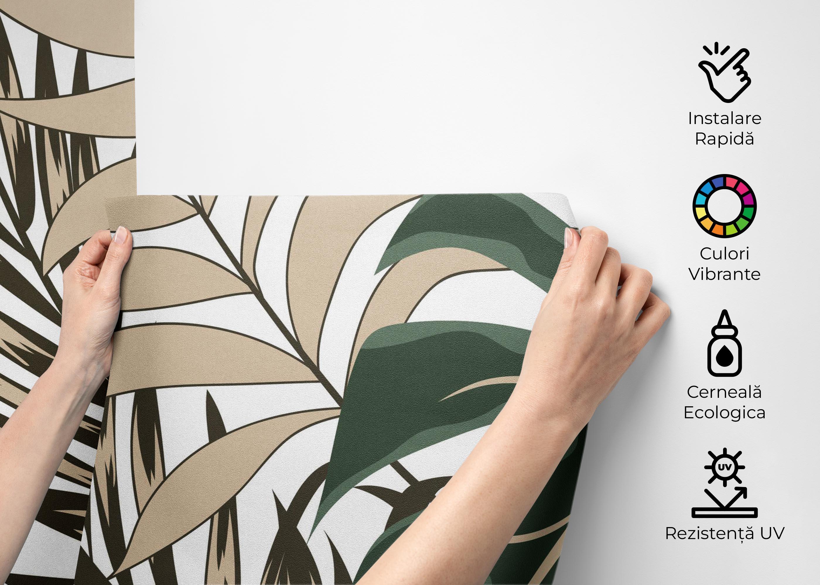 Fototapet Burgundy Green Leaf mockup 2