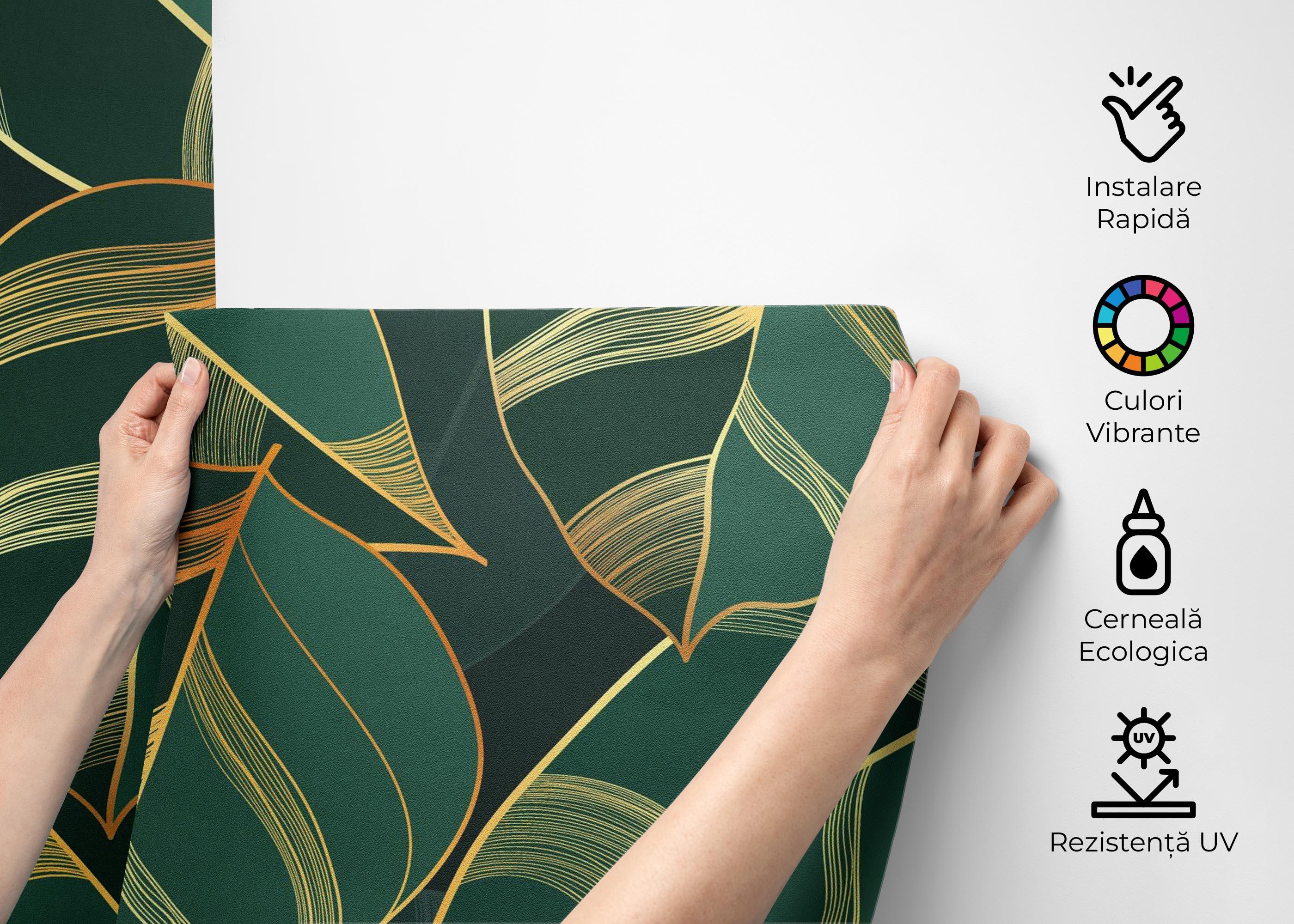 Fototapet Circle Green Leaves mockup 2