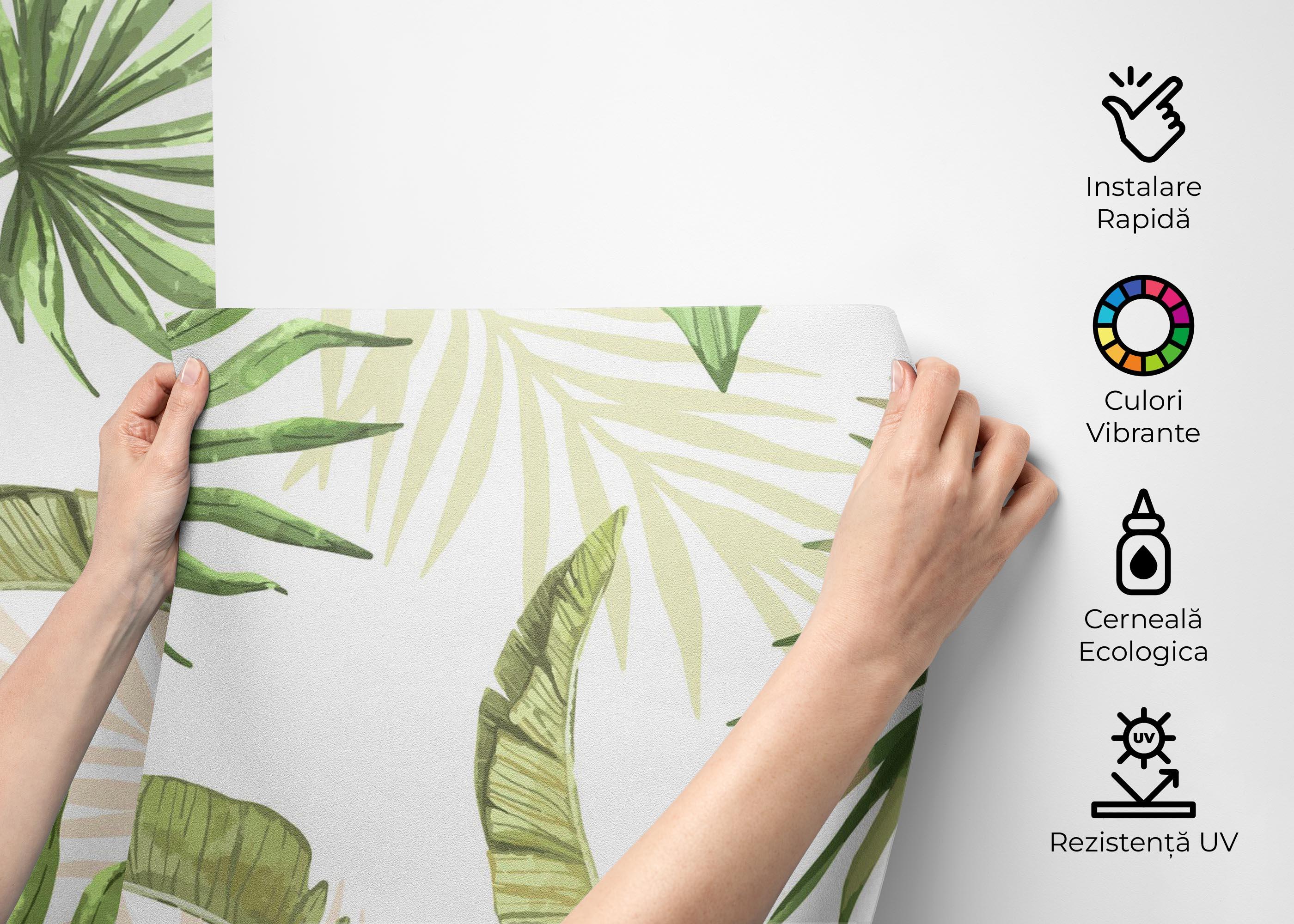 Fototapet Floating Green Leaves mockup 2