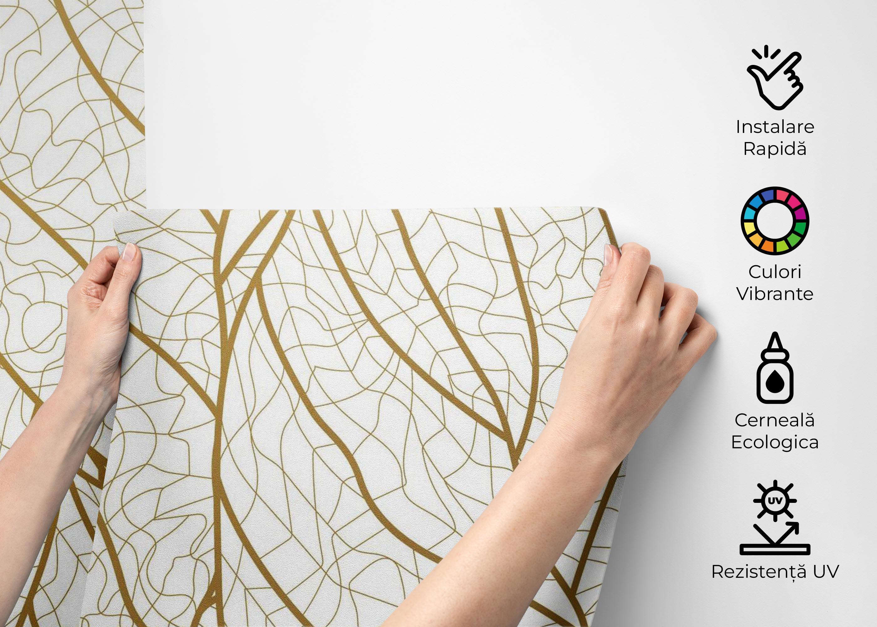 Fototapet Golden Abstract Leaf mockup 2