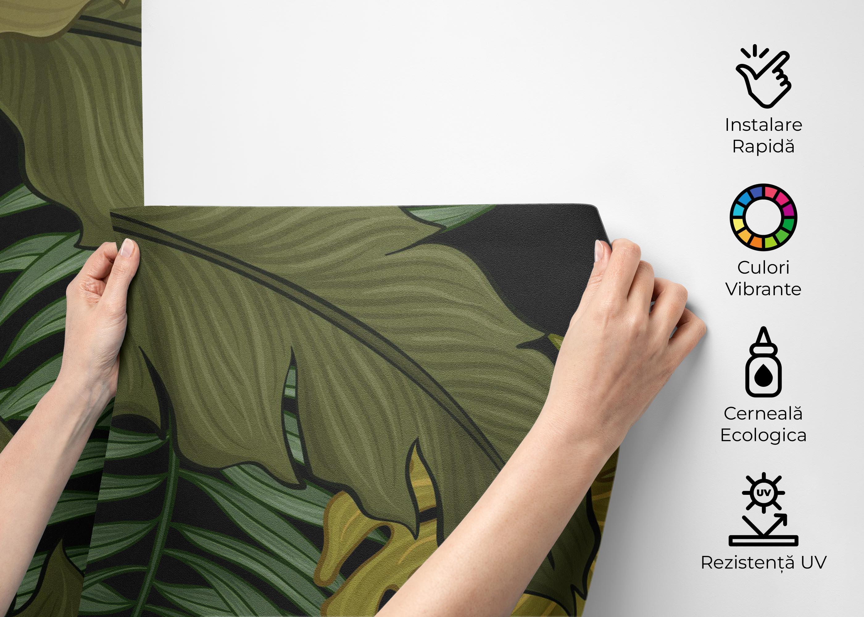 Fototapet Green Brown Leaves mockup 2