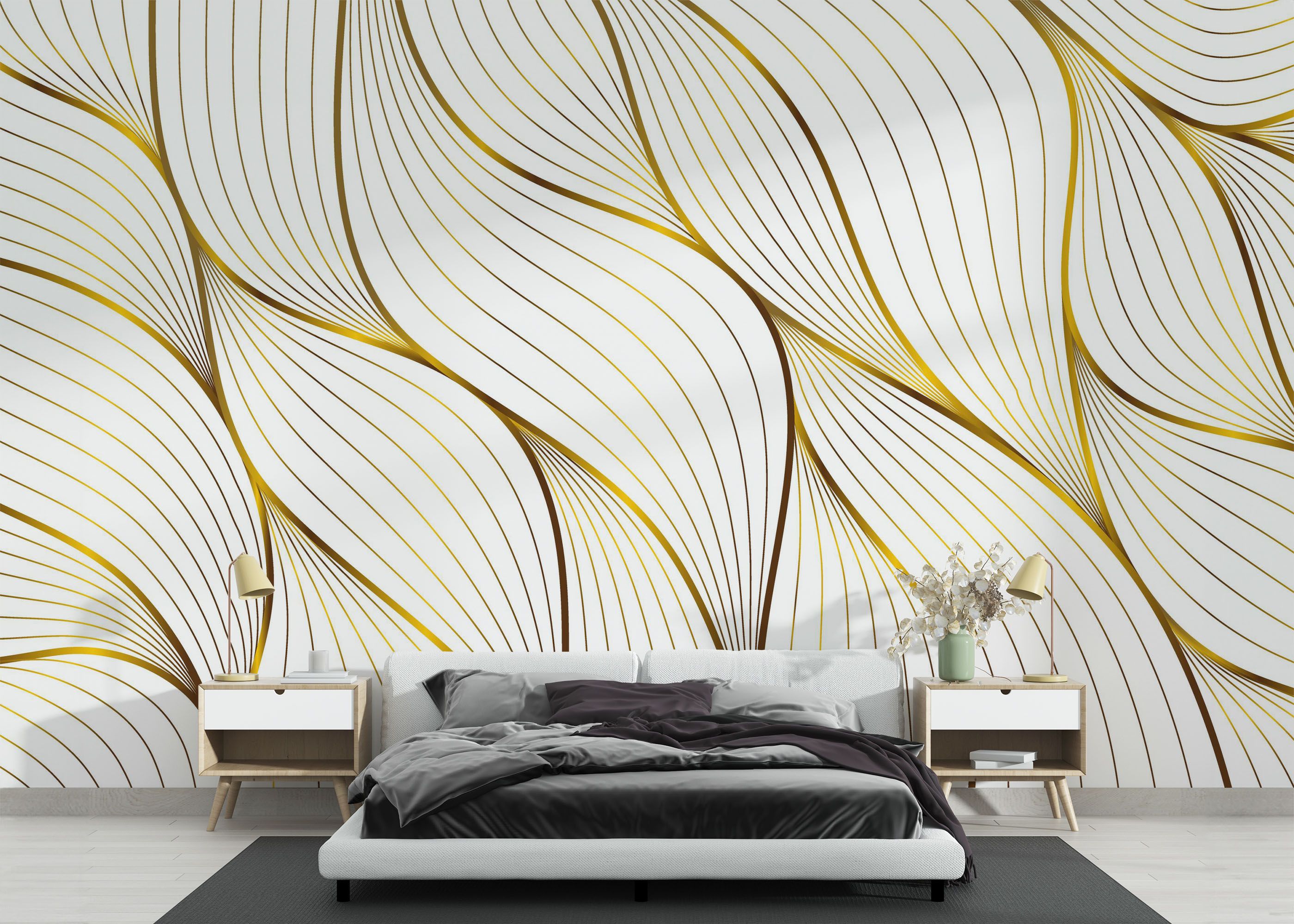 Abstract Gold Leaves mockup 3