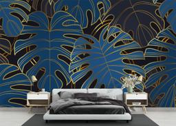 Blue Gold Line Leaf mockup 3