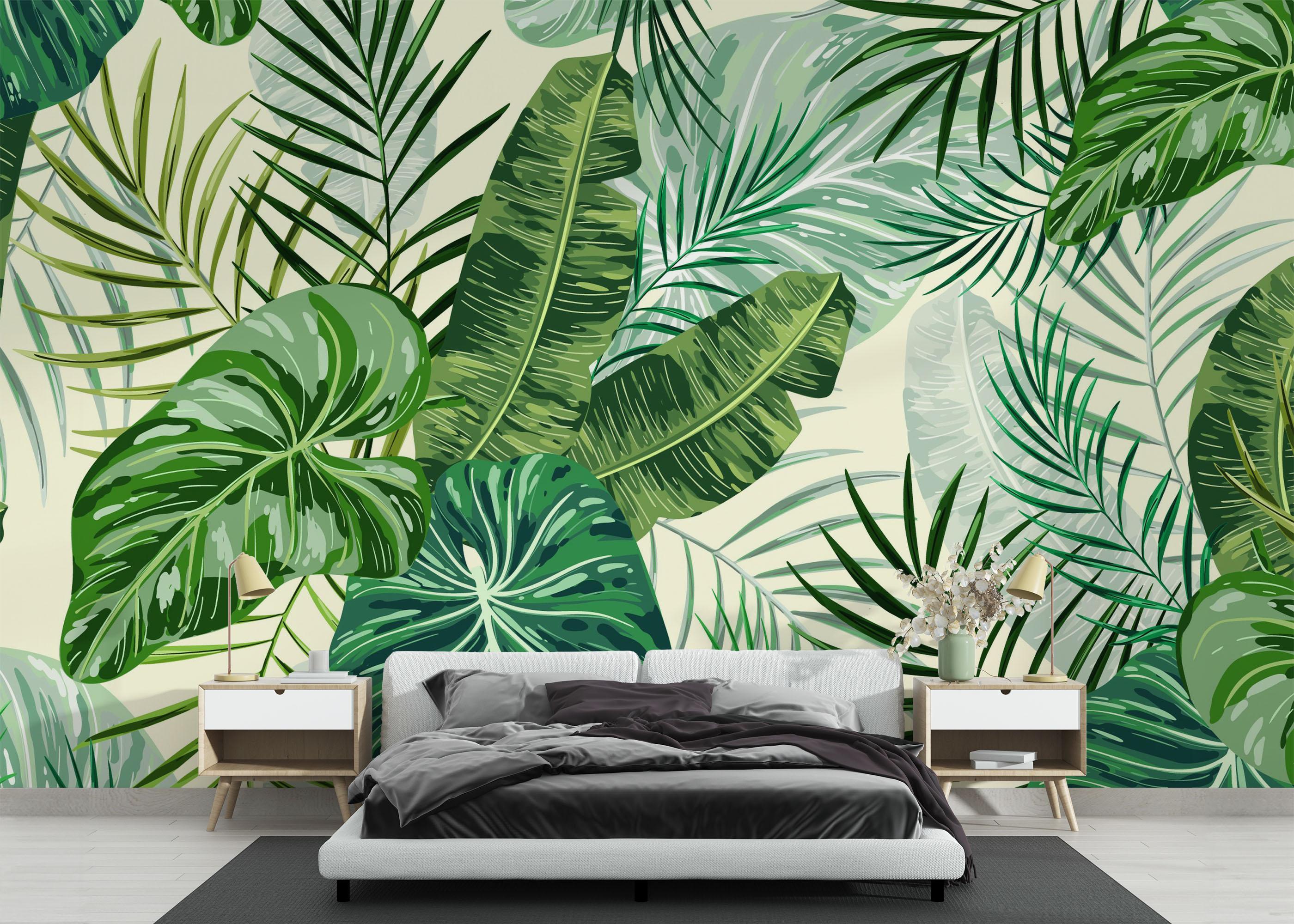 Fototapet Pretty Exotic Leaves mockup 3