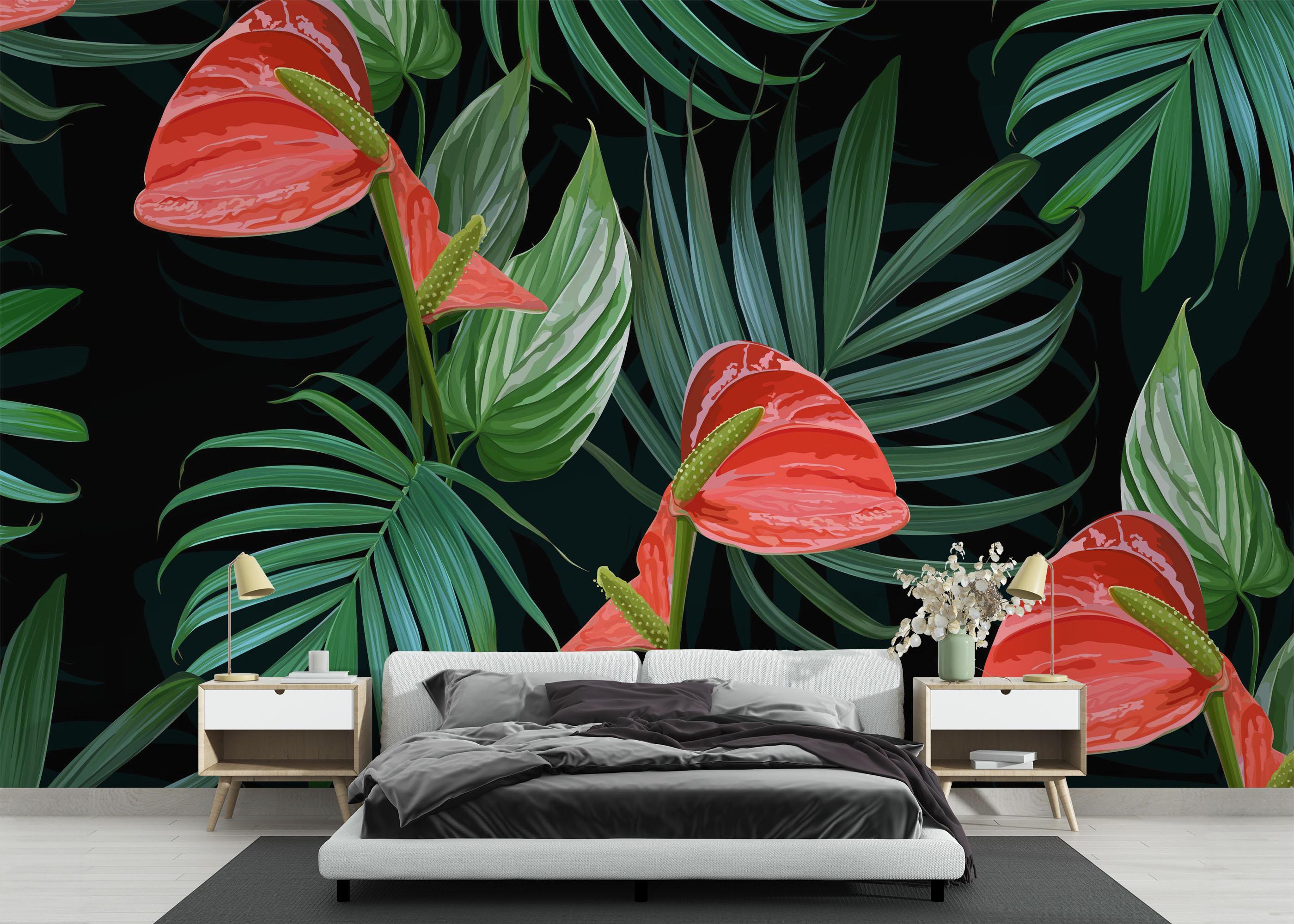 Fototapet Realistic Tropical Leaf mockup 3