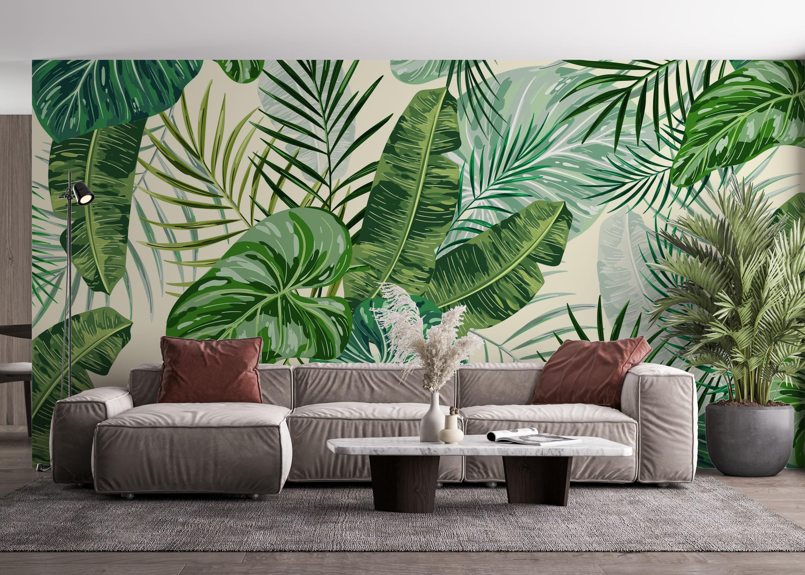 Fototapet Pretty Exotic Leaves mockup 4