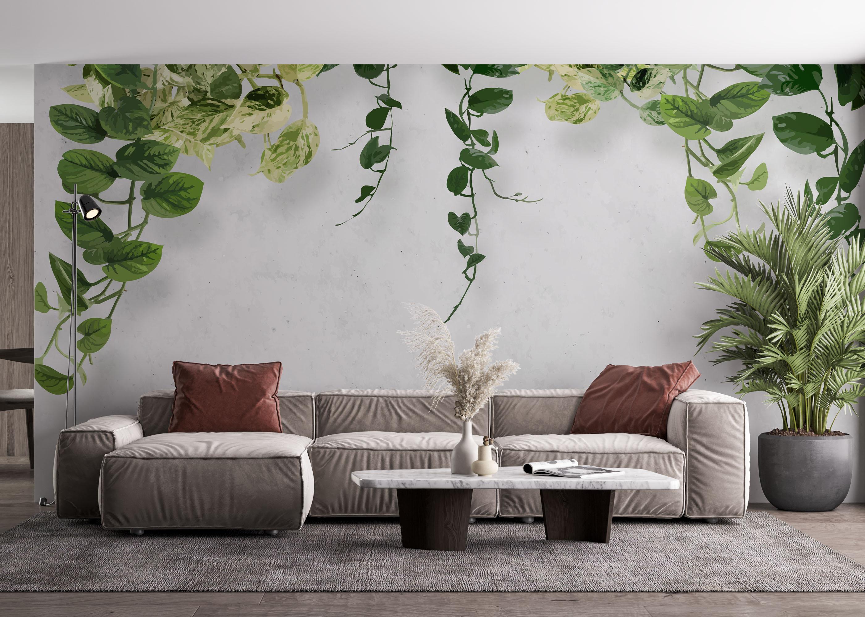 Fototapet Pretty Leaves Falling mockup 4